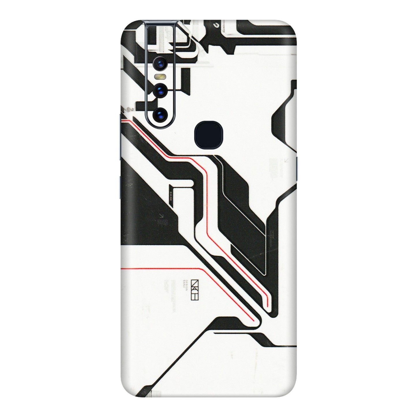 VIVO Z/V/X/T/U/S Series Phone Skins (All Models) - White Techy Logo - 3D Embossed Finish (L-312) Vivo V15
