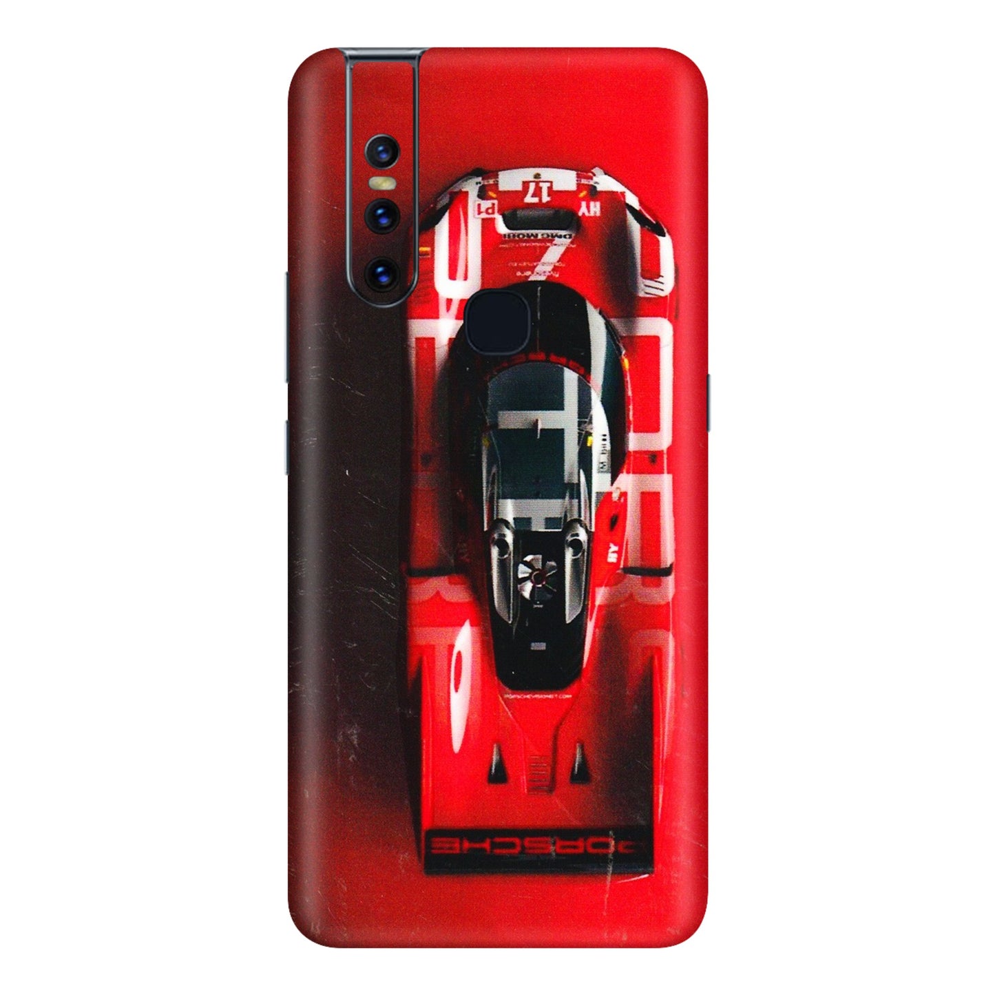 VIVO Z/V/X/T/U/S Series Phone Skins (All Models) - Red Porsche Car Logo - 3D Embossed Finish (L-315) Vivo V15