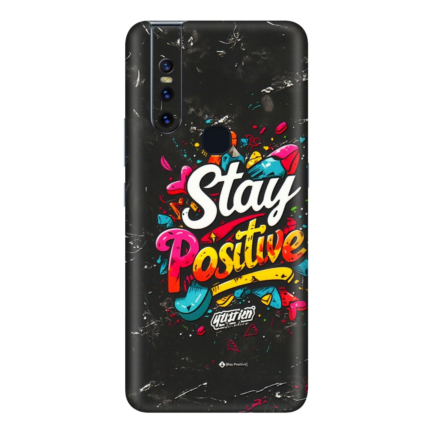 VIVO Z/V/X/T/U/S Series Phone Skins (All Models) - Stay Positive Black - 3D Embossed Finish (L-31) Vivo V15