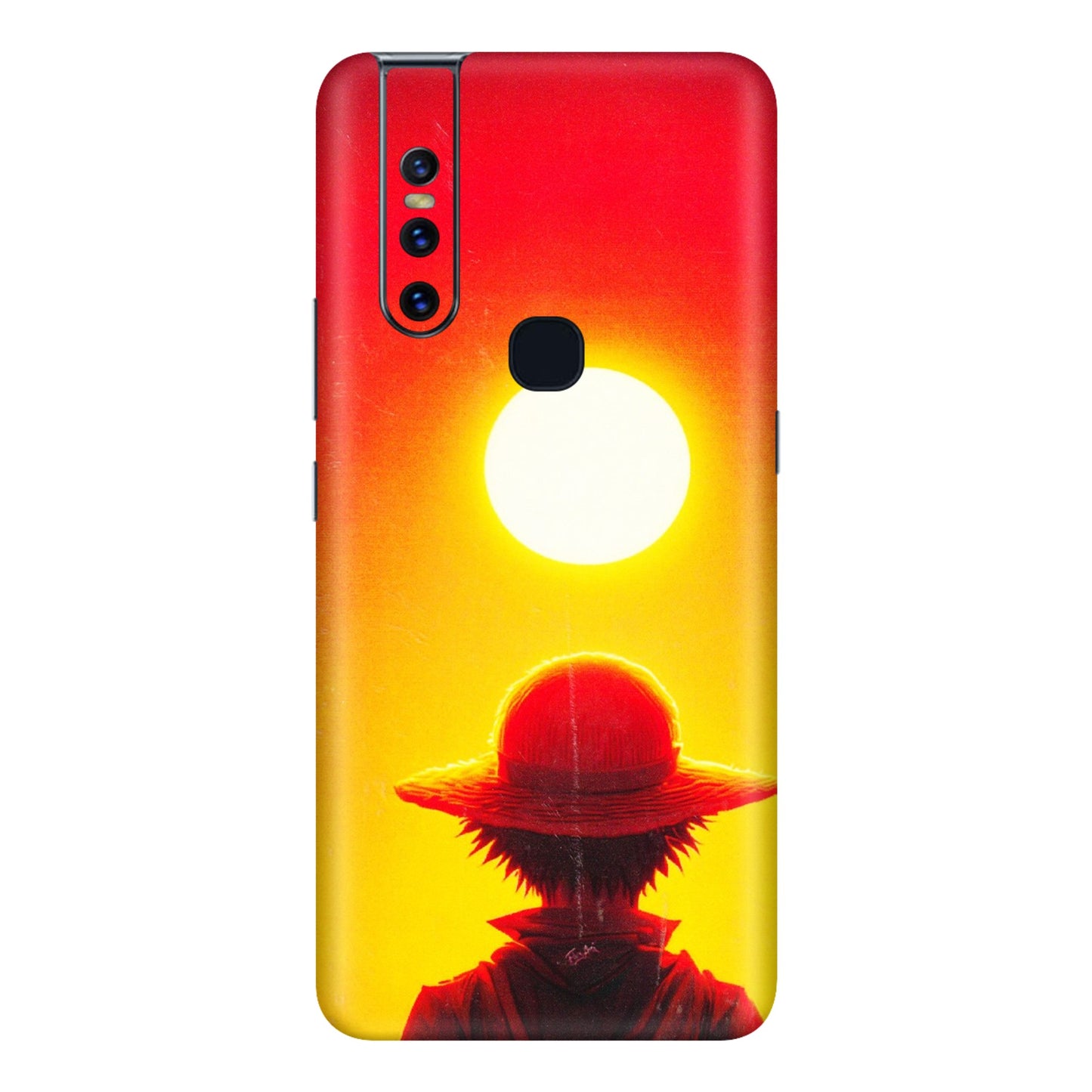 VIVO Z/V/X/T/U/S Series Phone Skins (All Models) - Cool Sunset With Monkey D.Luffy Anime - 3D Embossed Finish (L-329) Vivo V15
