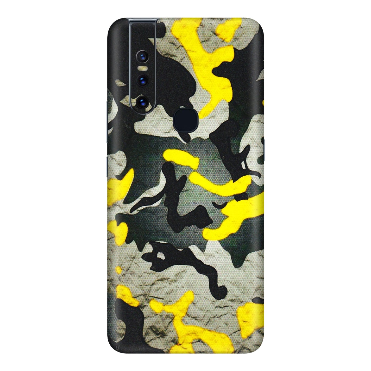 VIVO Z/V/X/T/U/S Series Phone Skins (All Models) - Yellow Camouflage - 3D Embossed Finish (L-61) Vivo V15