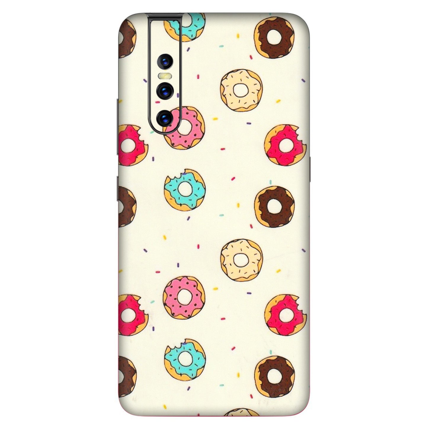 VIVO Z/V/X/T/U/S Series Phone Skins (All Models) - Mini Donuts Doodle Art - 3D Embossed Finish (L-122) Vivo V15 Pro