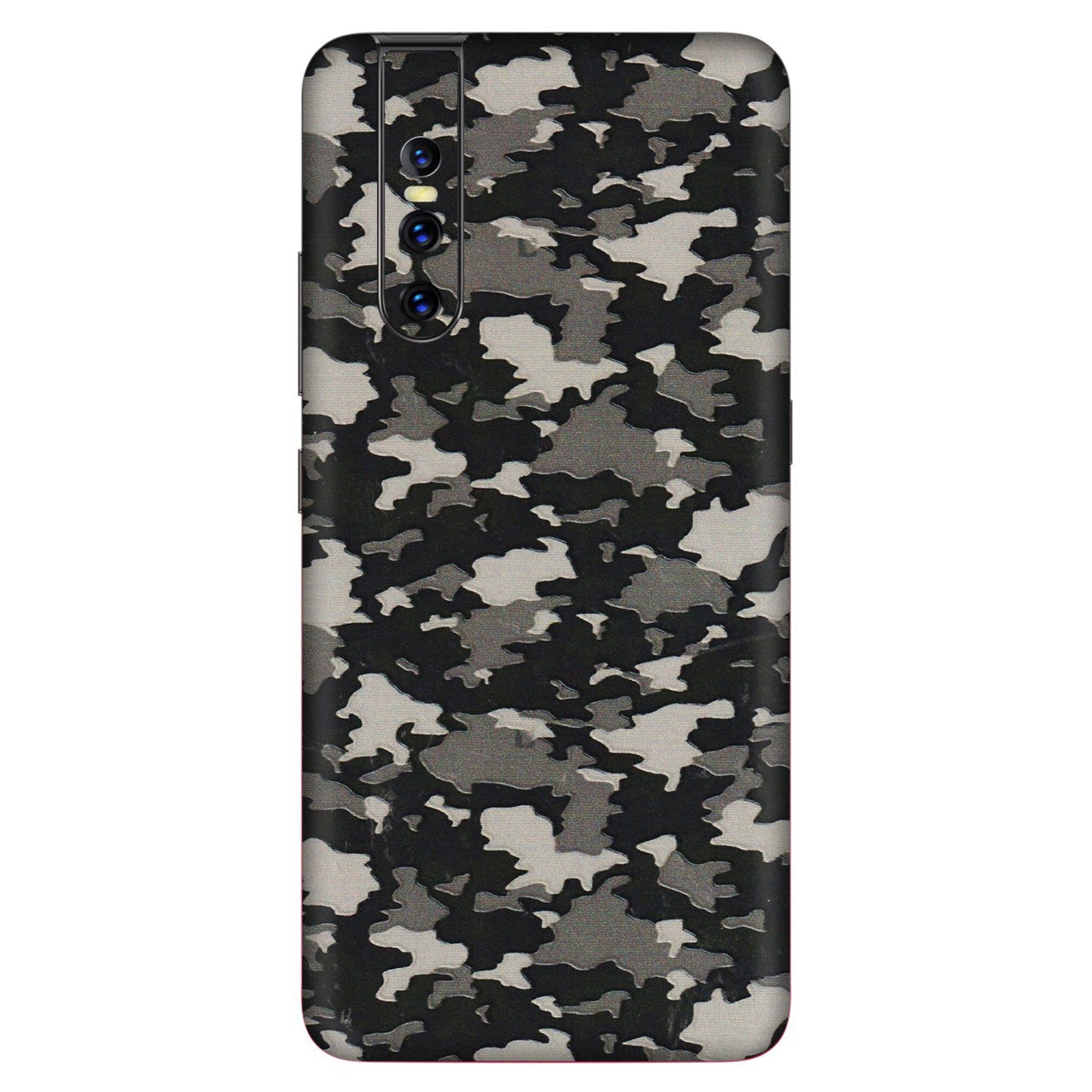 VIVO Z/V/X/T/U/S Series Phone Skins (All Models) - Black/Grey Camoflaunge - 3D Embossed Finish (L-142) Vivo V15 Pro