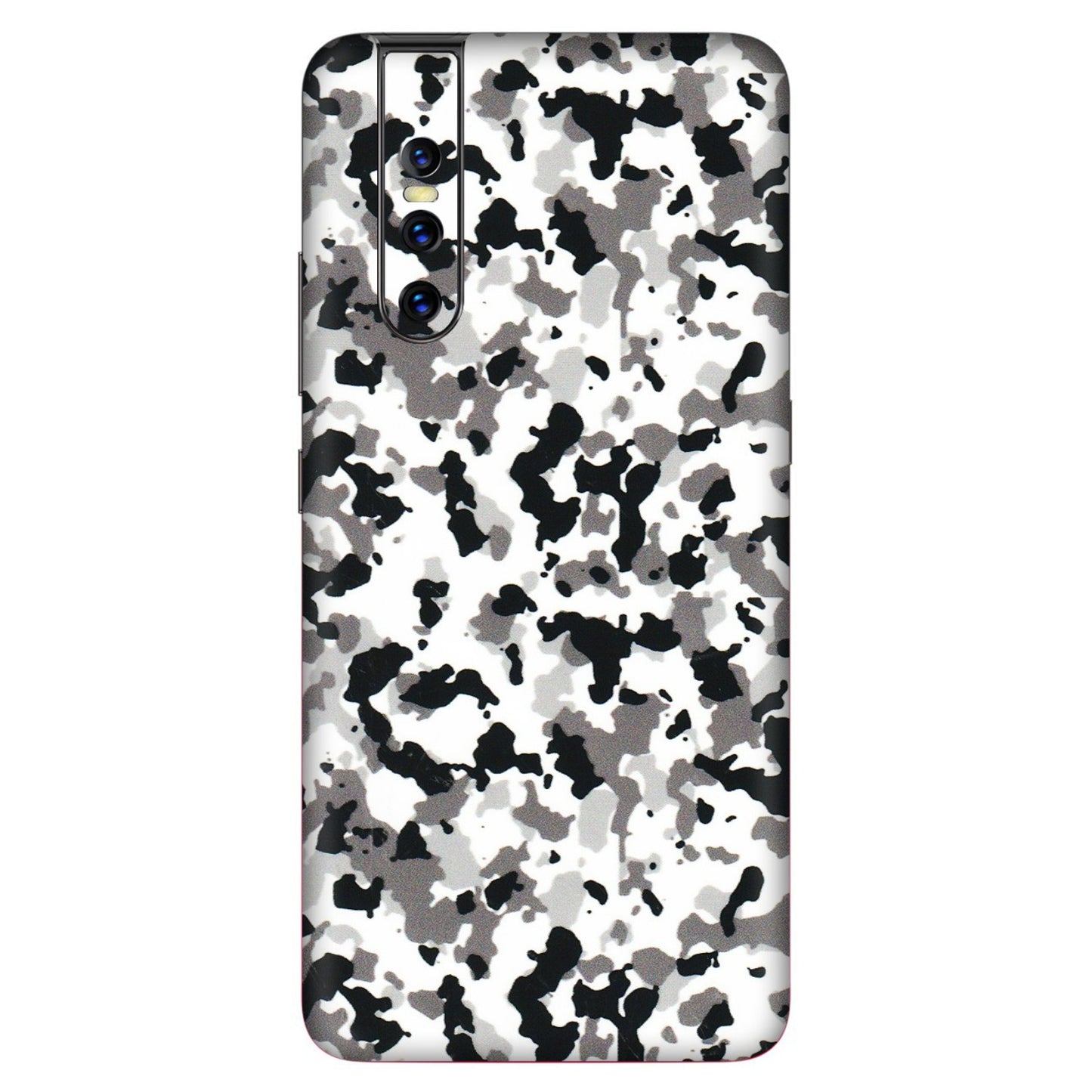 VIVO Z/V/X/T/U/S Series Phone Skins (All Models) - White Black Camouflage - 3D Embossed Finish (L-18) Vivo V15 Pro