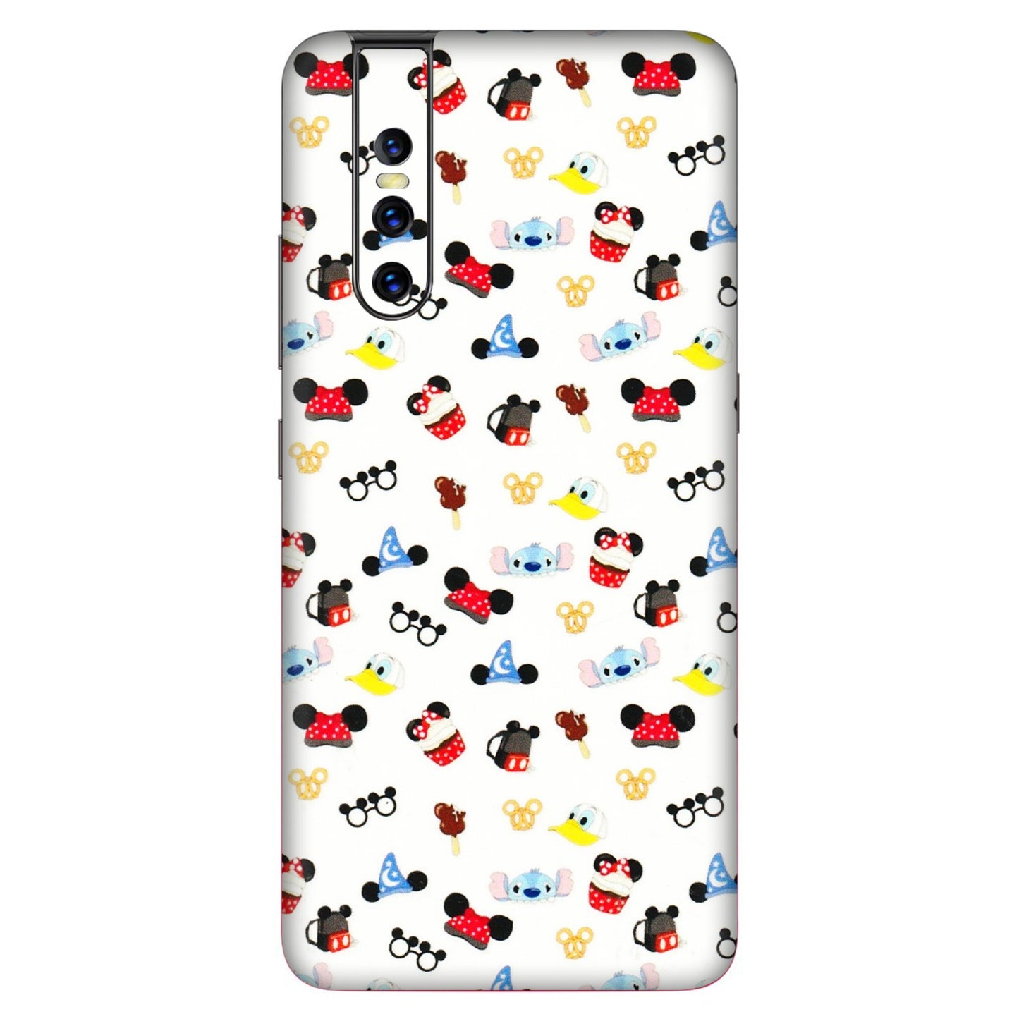 VIVO Z/V/X/T/U/S Series Phone Skins (All Models) - Minnie Mouse & Donald Doodles s - 3D Embossed Finish (L-194) Vivo V15 Pro