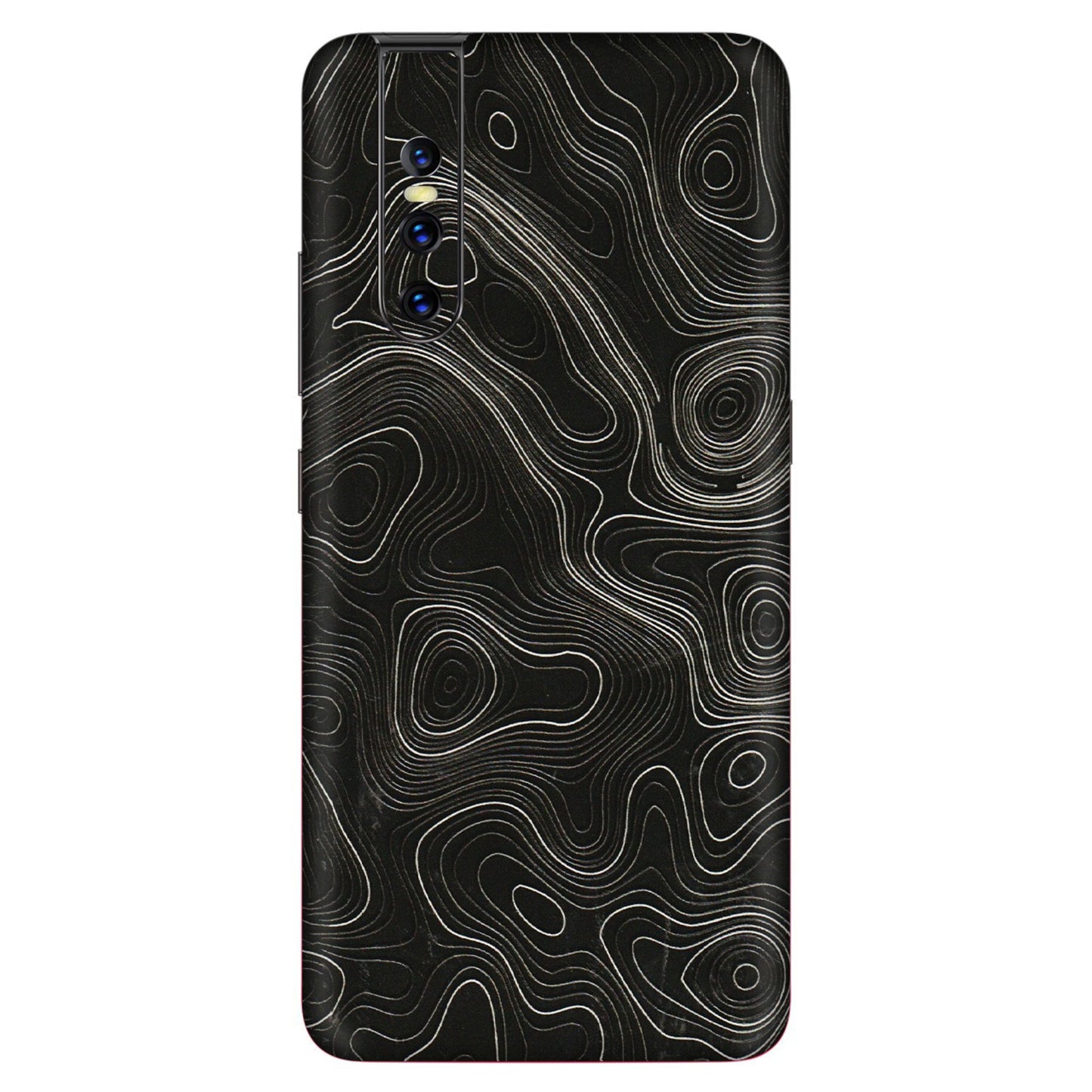 VIVO Z/V/X/T/U/S Series Phone Skins (All Models) - Black Swirl - 3D Embossed Finish (L-196) Vivo V15 Pro