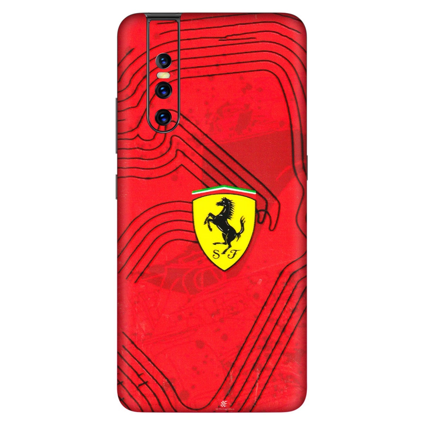VIVO Z/V/X/T/U/S Series Phone Skins (All Models) - Red Ferrari Logo Stylish - 3D Embossed Finish (L-238) Vivo V15 Pro