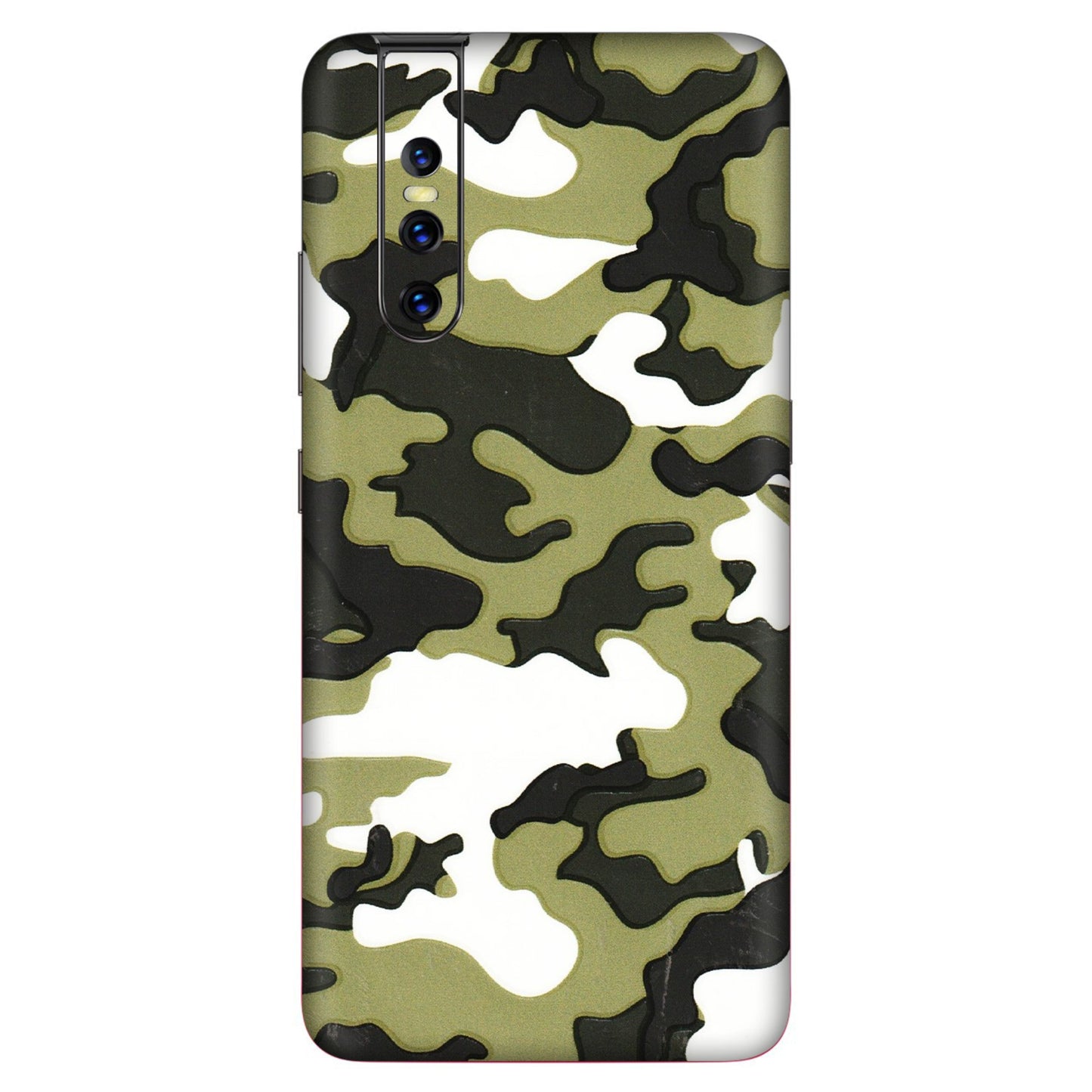 VIVO Z/V/X/T/U/S Series Phone Skins (All Models) - Camouflages White And Green - 3D Embossed Finish (L-243) Vivo V15 Pro