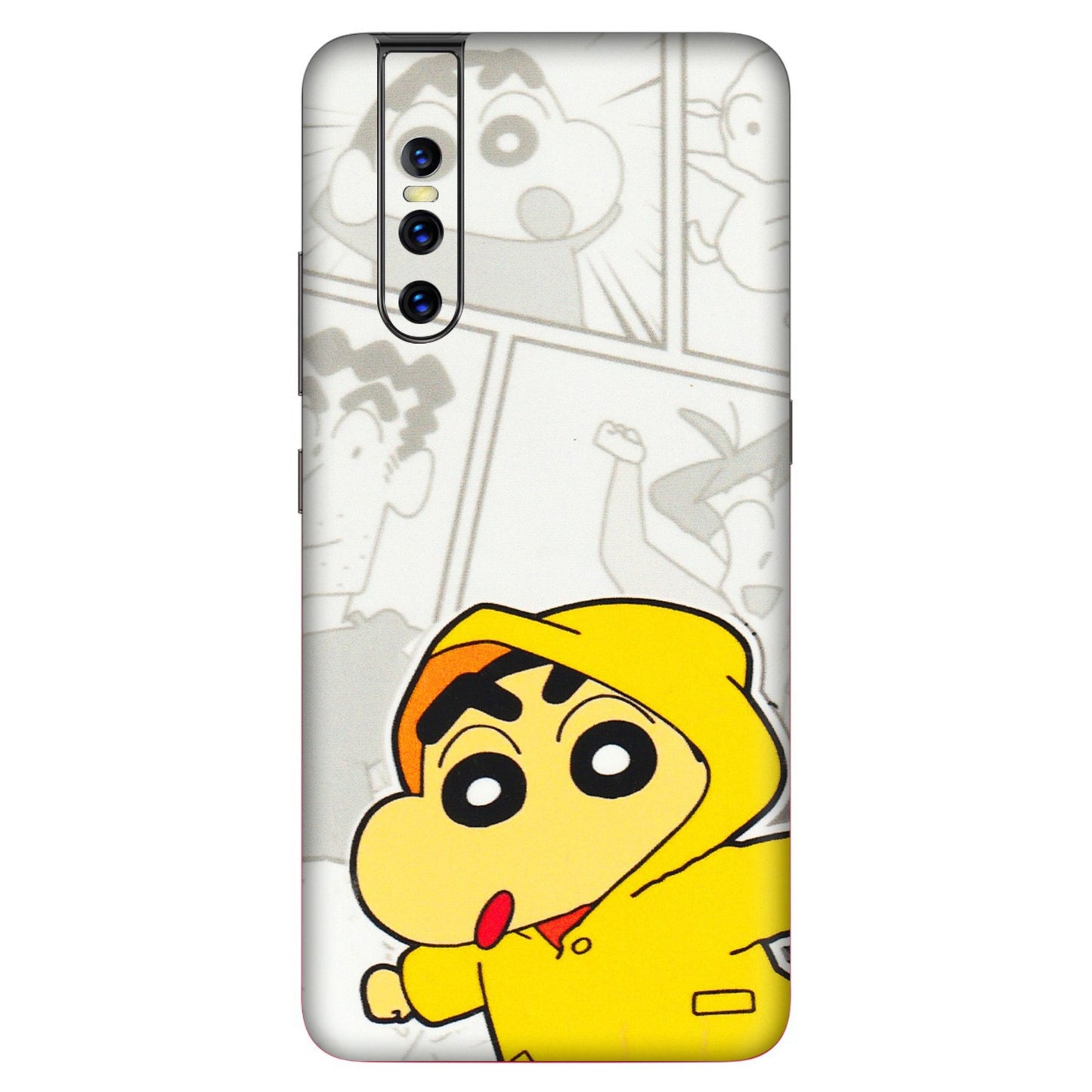 VIVO Z/V/X/T/U/S Series Phone Skins (All Models) - Yellow Shinchan Comic - 3D Embossed Finish (L-246) Vivo V15 Pro