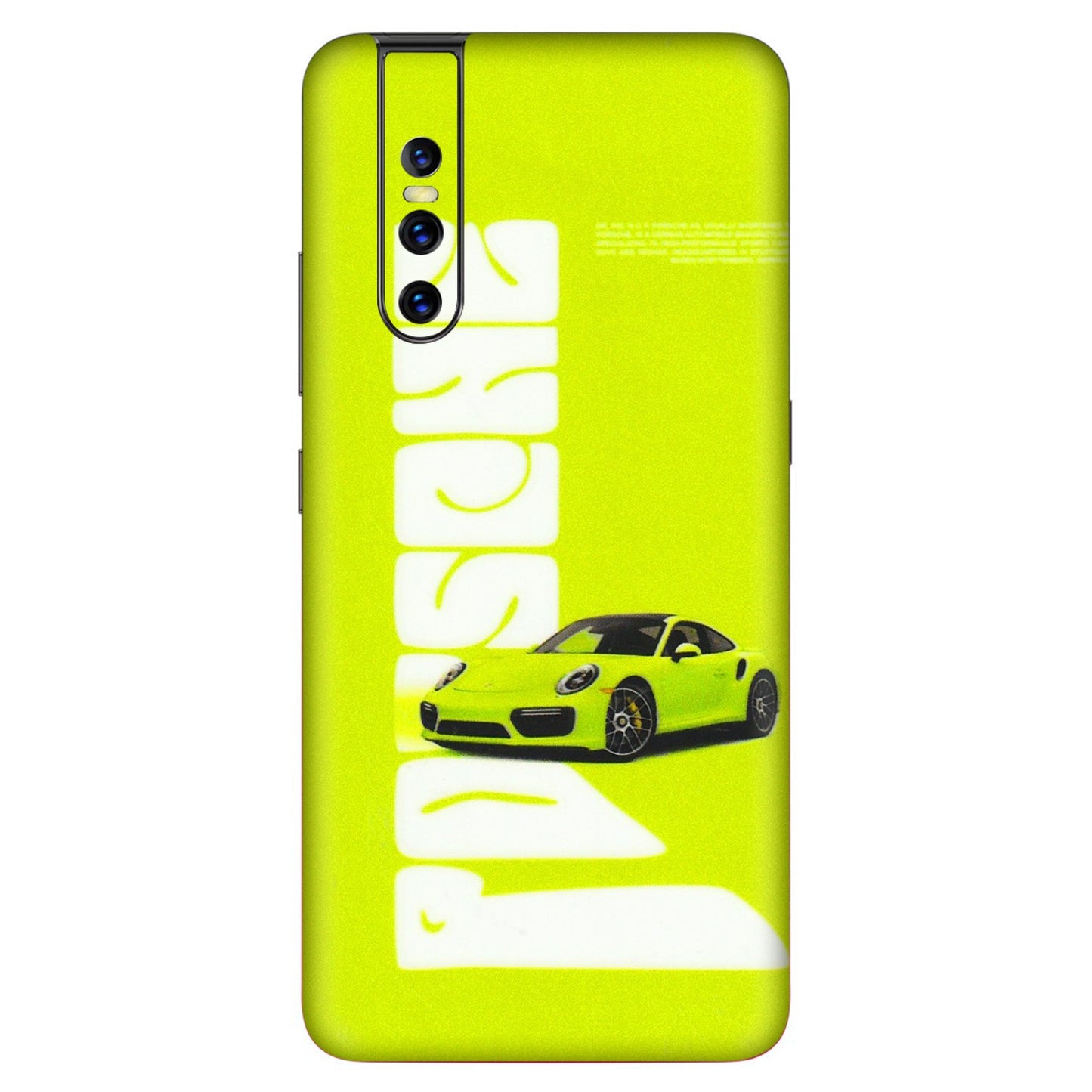 VIVO Z/V/X/T/U/S Series Phone Skins (All Models) - Lime Green Porche - 3D Embossed Finish (L-30) Vivo V15 Pro