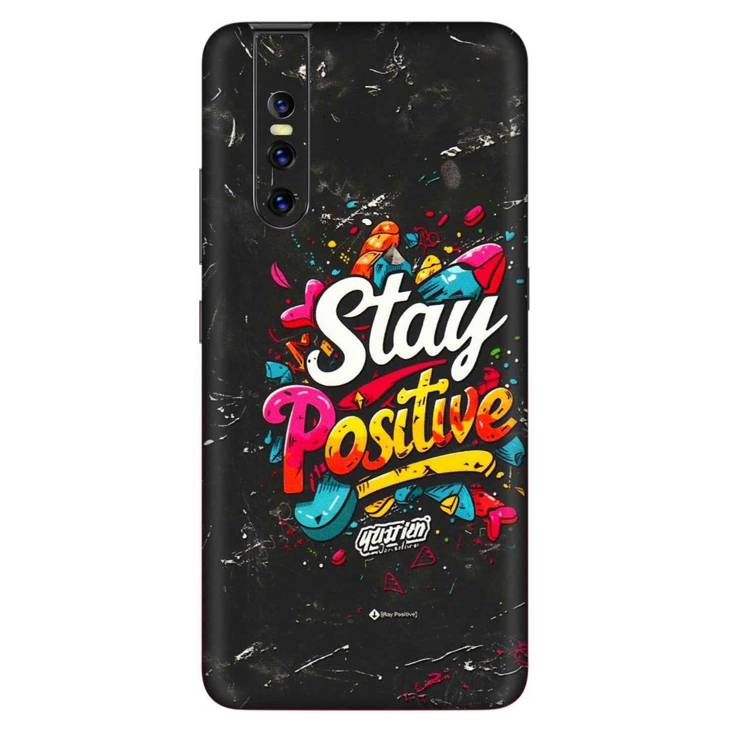 VIVO Z/V/X/T/U/S Series Phone Skins (All Models) - Stay Positive Black - 3D Embossed Finish (L-31) Vivo V15 Pro
