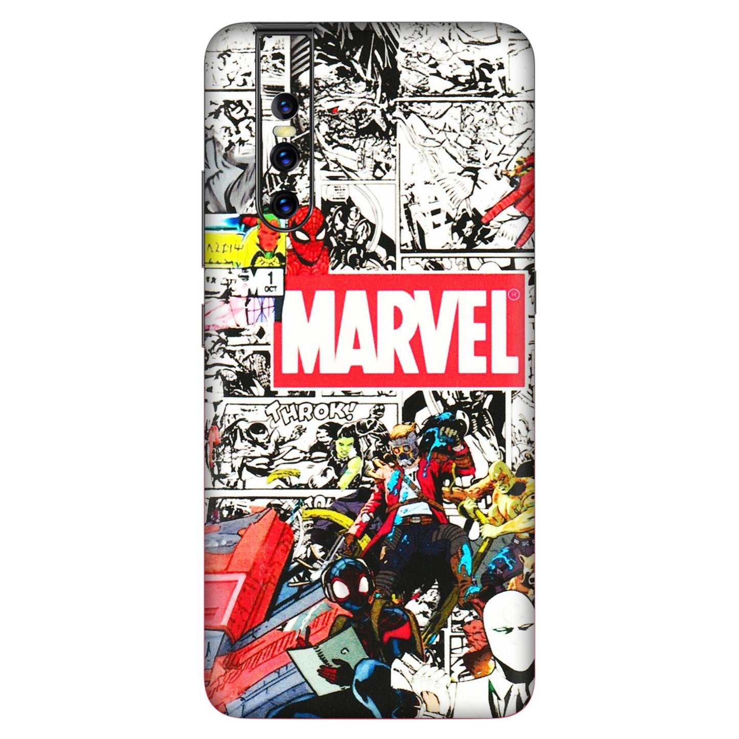 VIVO Z/V/X/T/U/S Series Phone Skins (All Models) - Marvel Colorful Comic - 3D Embossed Finish (L-64) Vivo V15 Pro