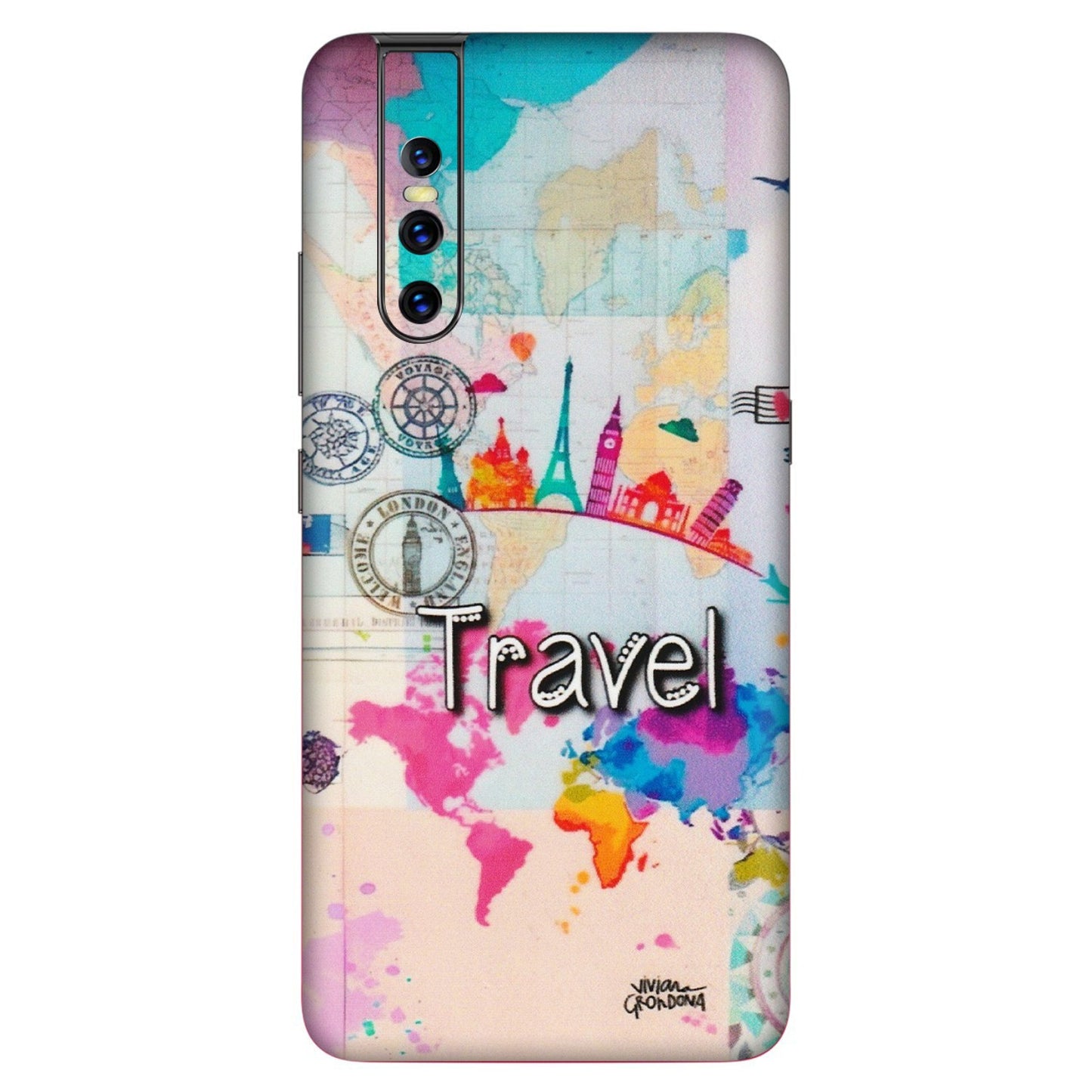 VIVO Z/V/X/T/U/S Series Phone Skins (All Models) - Travel The Wonders - Matte Finish (M-108) Vivo V15 Pro