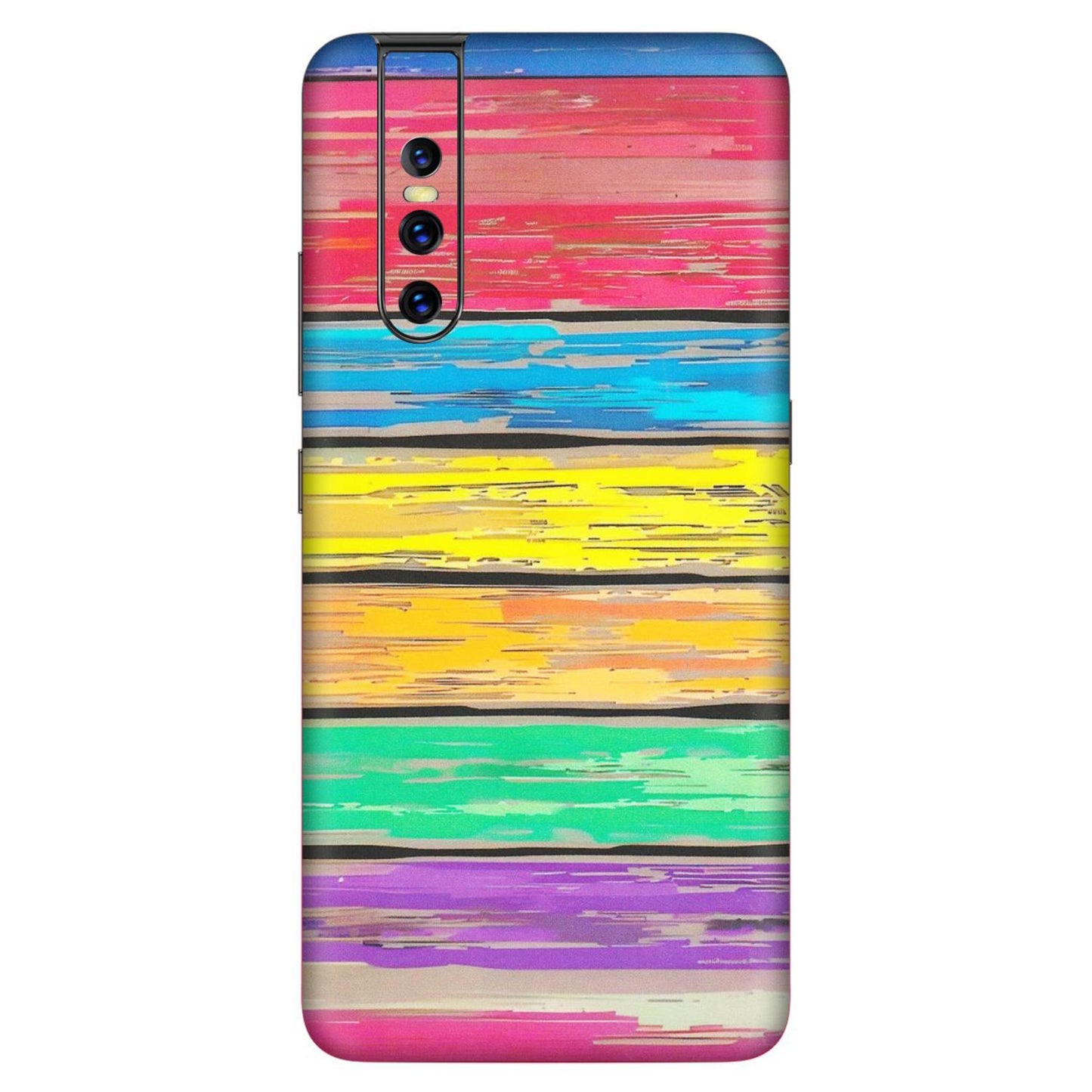 VIVO Z/V/X/T/U/S Series Phone Skins (All Models) - Multi Colour Wooden Wall - Matte Finish (M-96) Vivo V15 Pro