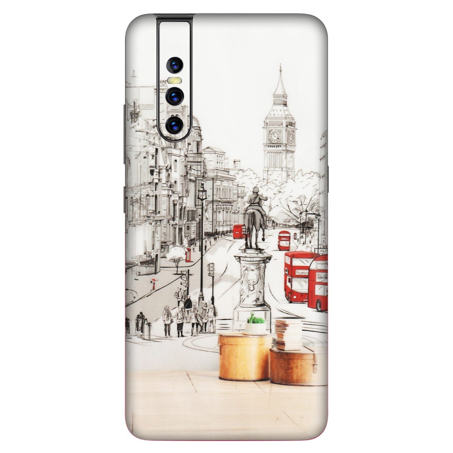VIVO Z/V/X/T/U/S Series Phone Skins (All Models) - London Street - Transparent Finish (T-02) Vivo V15 Pro