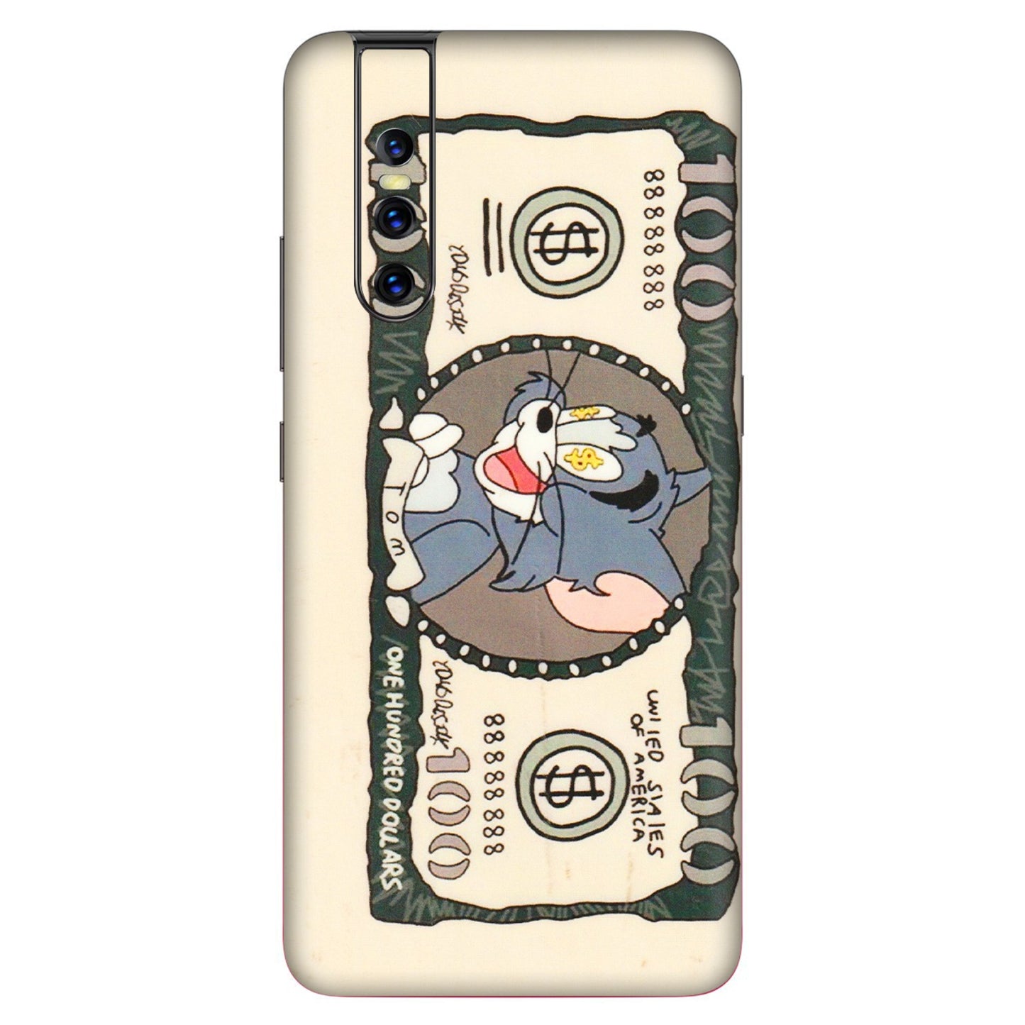 VIVO Z/V/X/T/U/S Series Phone Skins (All Models) - One Hundred Dollar Tom - Transparent Finish (T-16) Vivo V15 Pro