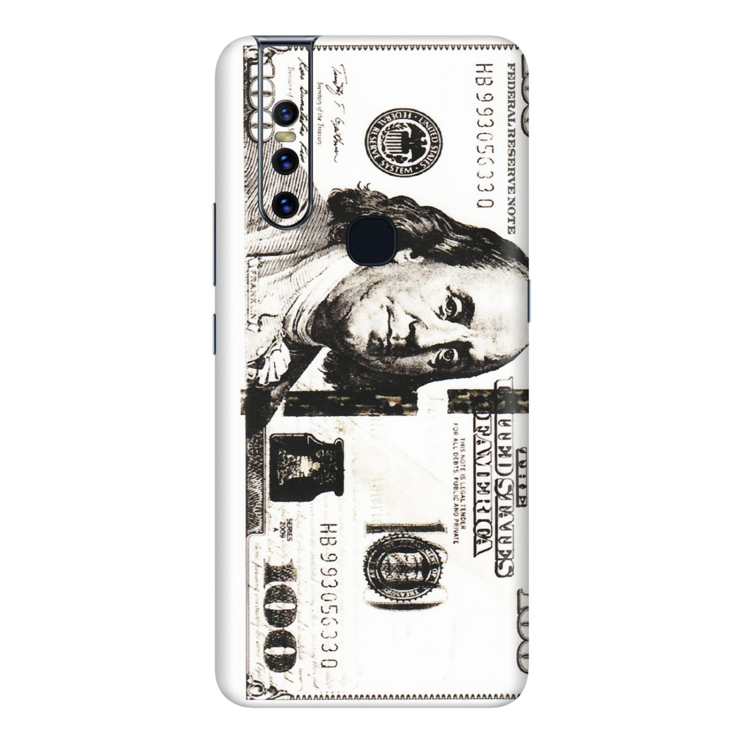 VIVO Z/V/X/T/U/S Series Phone Skins (All Models) - 100 Dollar Currency - Transparent Finish (T-01) Vivo V15