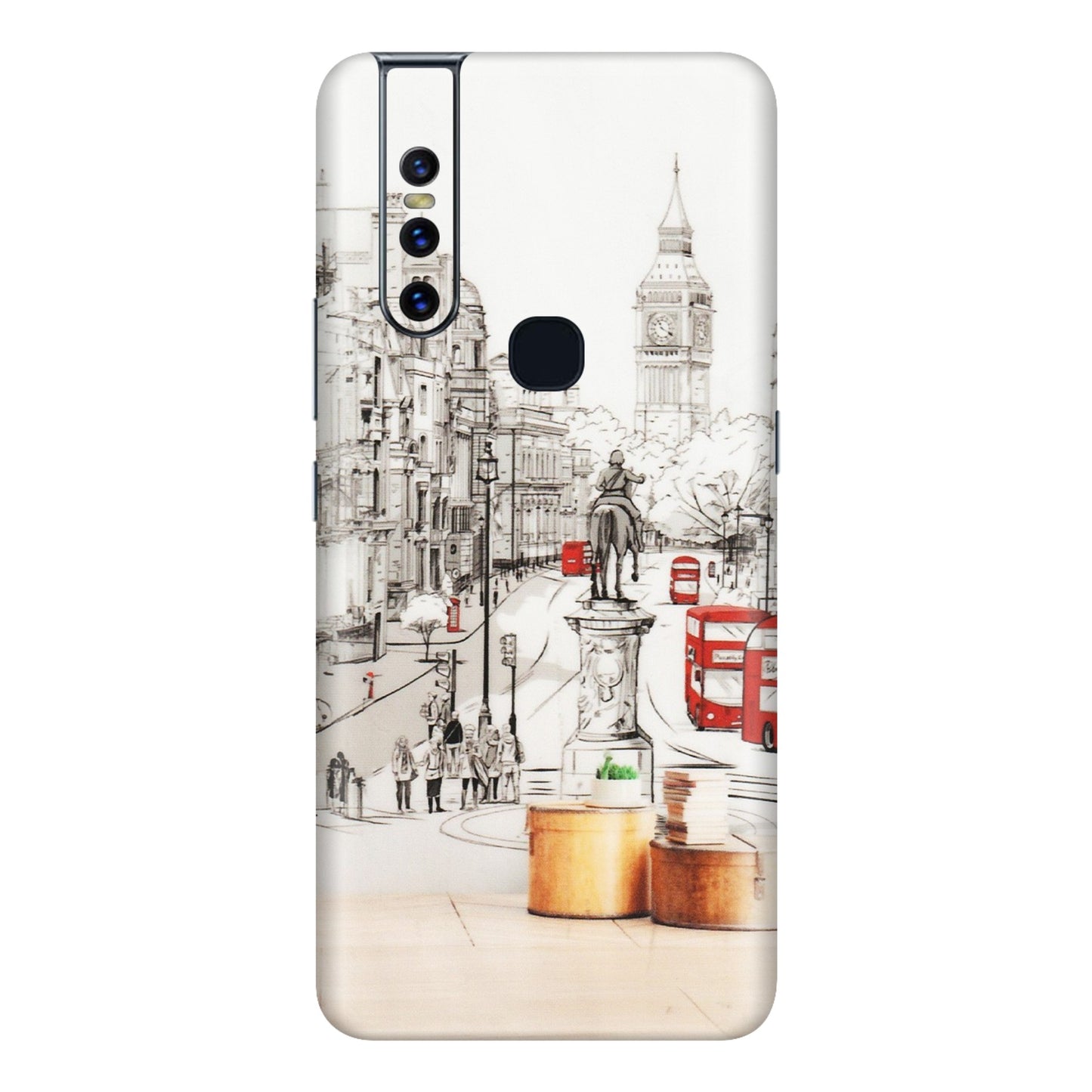 VIVO Z/V/X/T/U/S Series Phone Skins (All Models) - London Street - Transparent Finish (T-02) Vivo V15