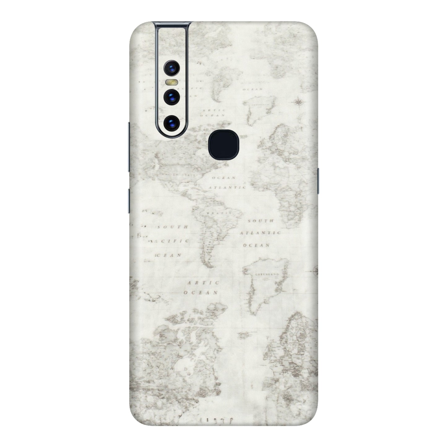 VIVO Z/V/X/T/U/S Series Phone Skins (All Models) - World Travel Map - Transparent Finish (T-04) Vivo V15