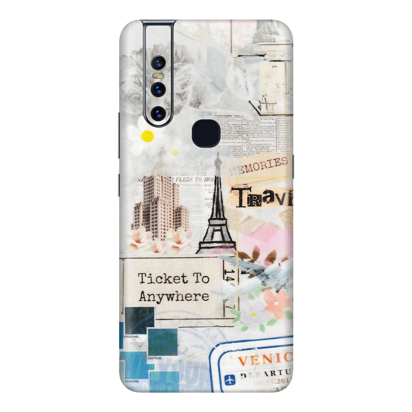 VIVO Z/V/X/T/U/S Series Phone Skins (All Models) - Travel Memories - Transparent Finish (T-09) Vivo V15