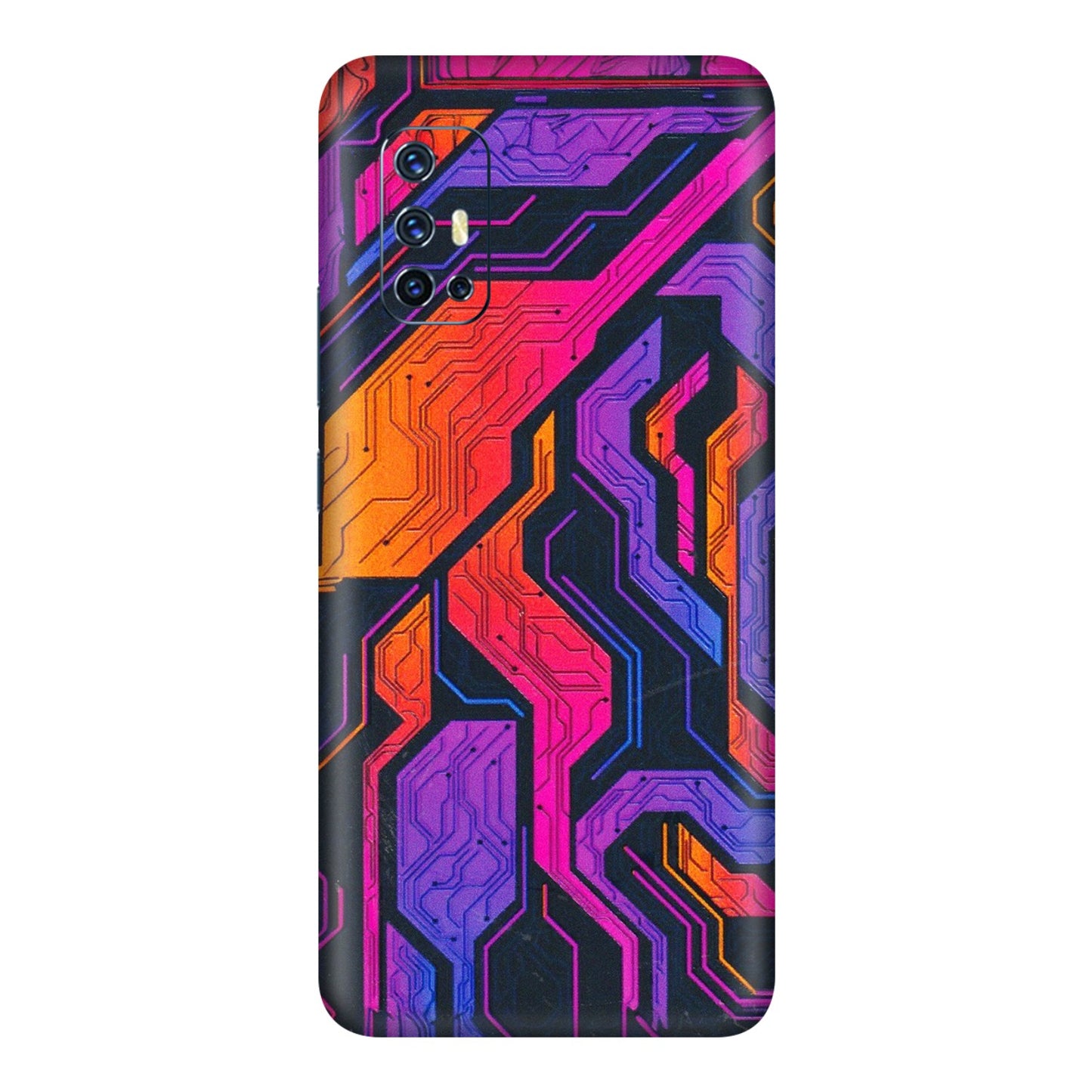 VIVO Z/V/X/T/U/S Series Phone Skins (All Models) - Tech Circuits Futuristic - 3D Embossed Finish (L-07) Vivo V17