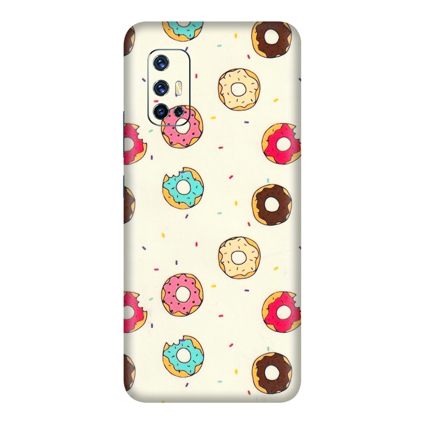 VIVO Z/V/X/T/U/S Series Phone Skins (All Models) - Mini Donuts Doodle Art - 3D Embossed Finish (L-122) Vivo V17