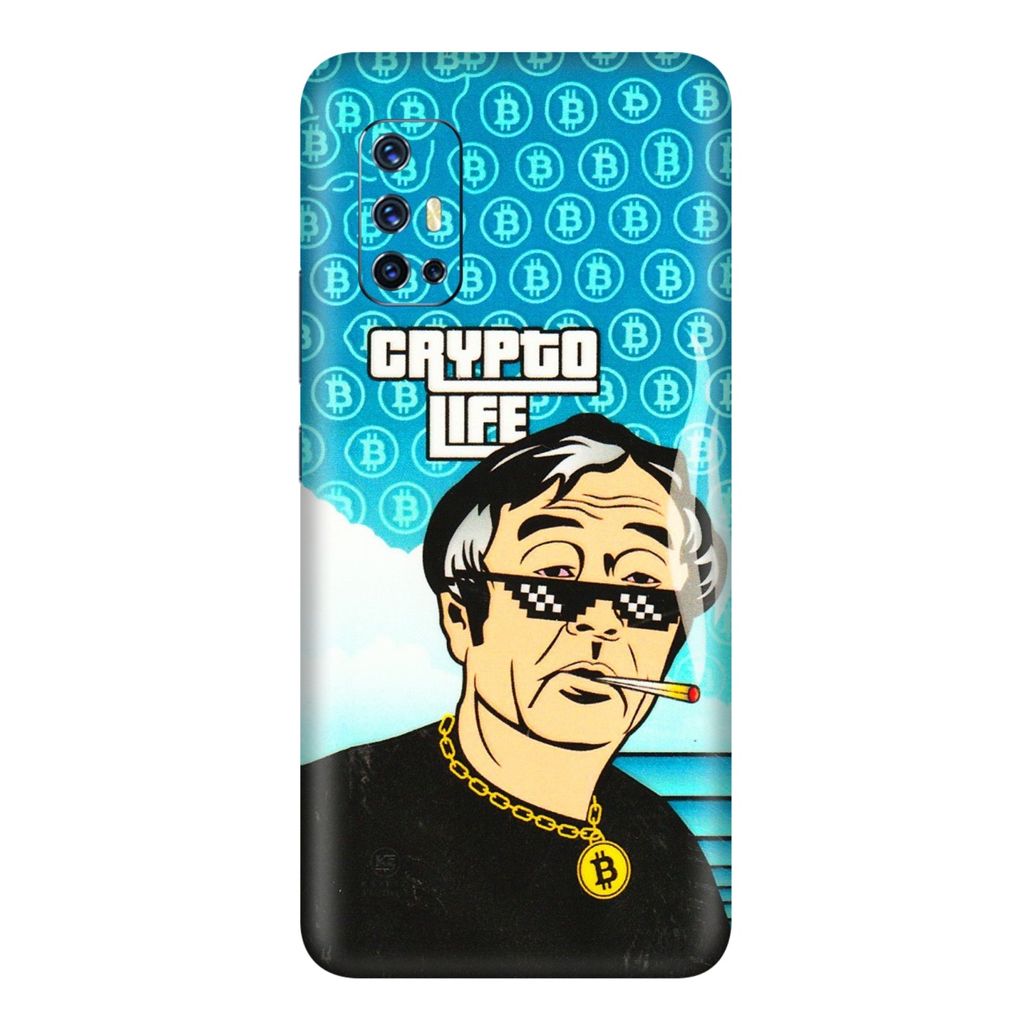 VIVO Z/V/X/T/U/S Series Phone Skins (All Models) - Crypto Thug Life - 3D Embossed Finish (L-179) Vivo V17