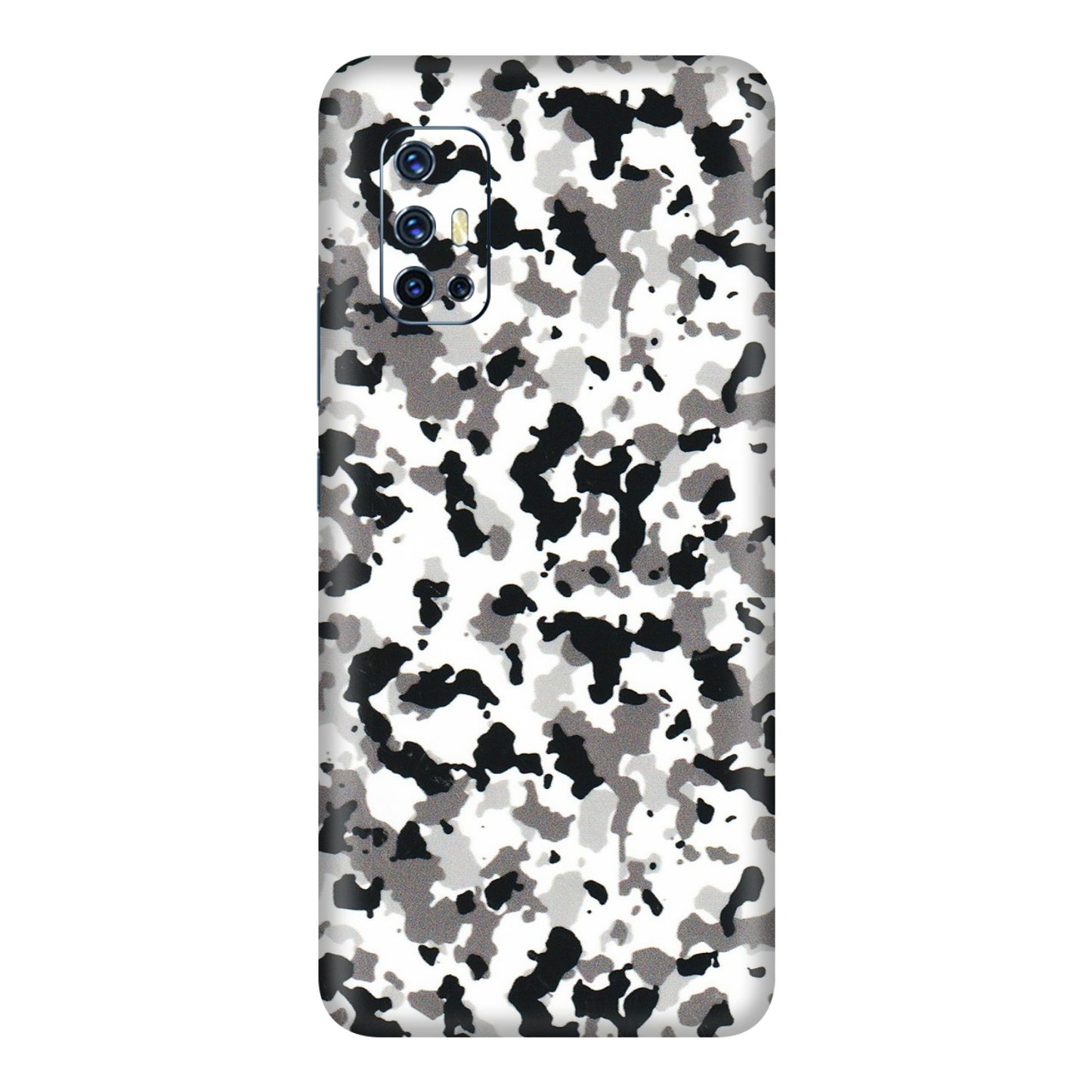 VIVO Z/V/X/T/U/S Series Phone Skins (All Models) - White Black Camouflage - 3D Embossed Finish (L-18) Vivo V17