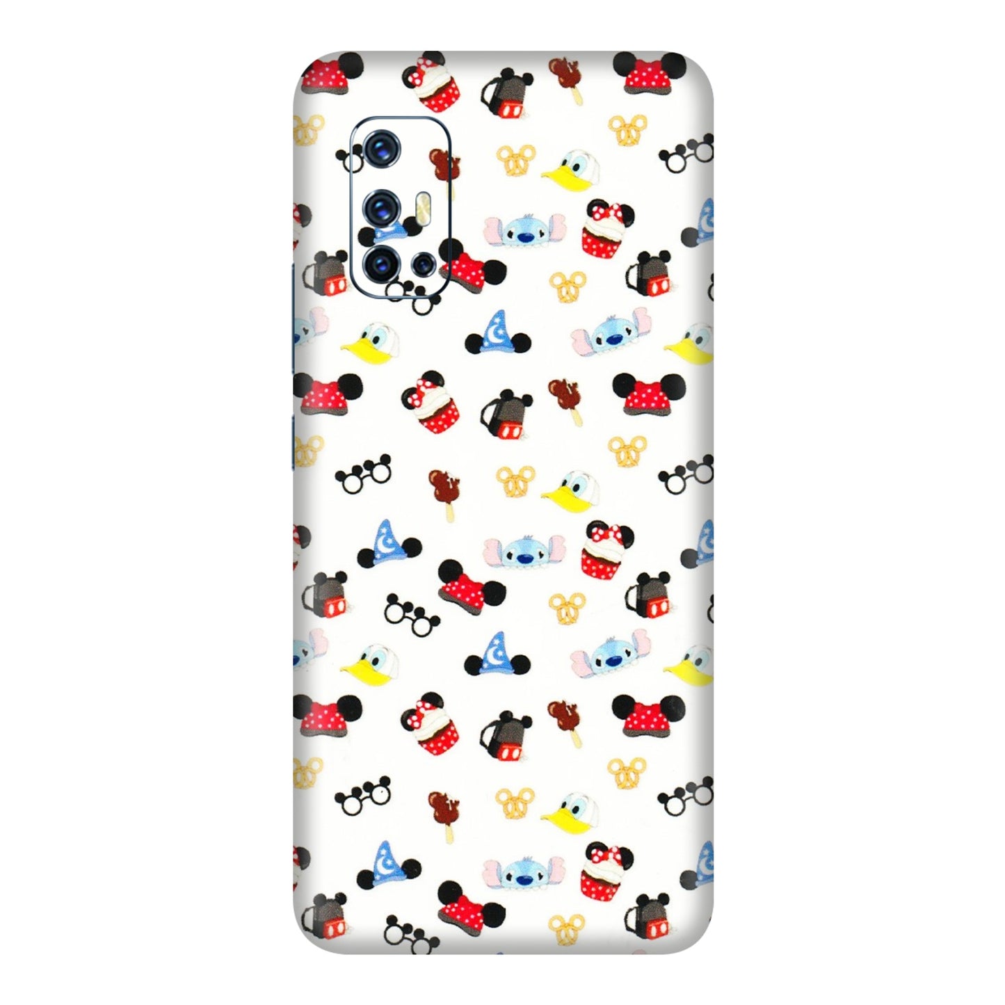 VIVO Z/V/X/T/U/S Series Phone Skins (All Models) - Minnie Mouse & Donald Doodles s - 3D Embossed Finish (L-194) Vivo V17