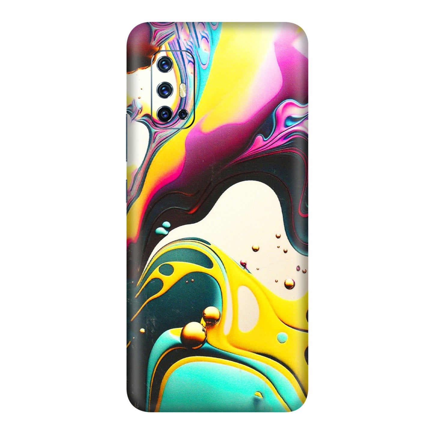 VIVO Z/V/X/T/U/S Series Phone Skins (All Models) - Multicolor Abstract pattern - 3D Embossed Finish (L-254) Vivo V17