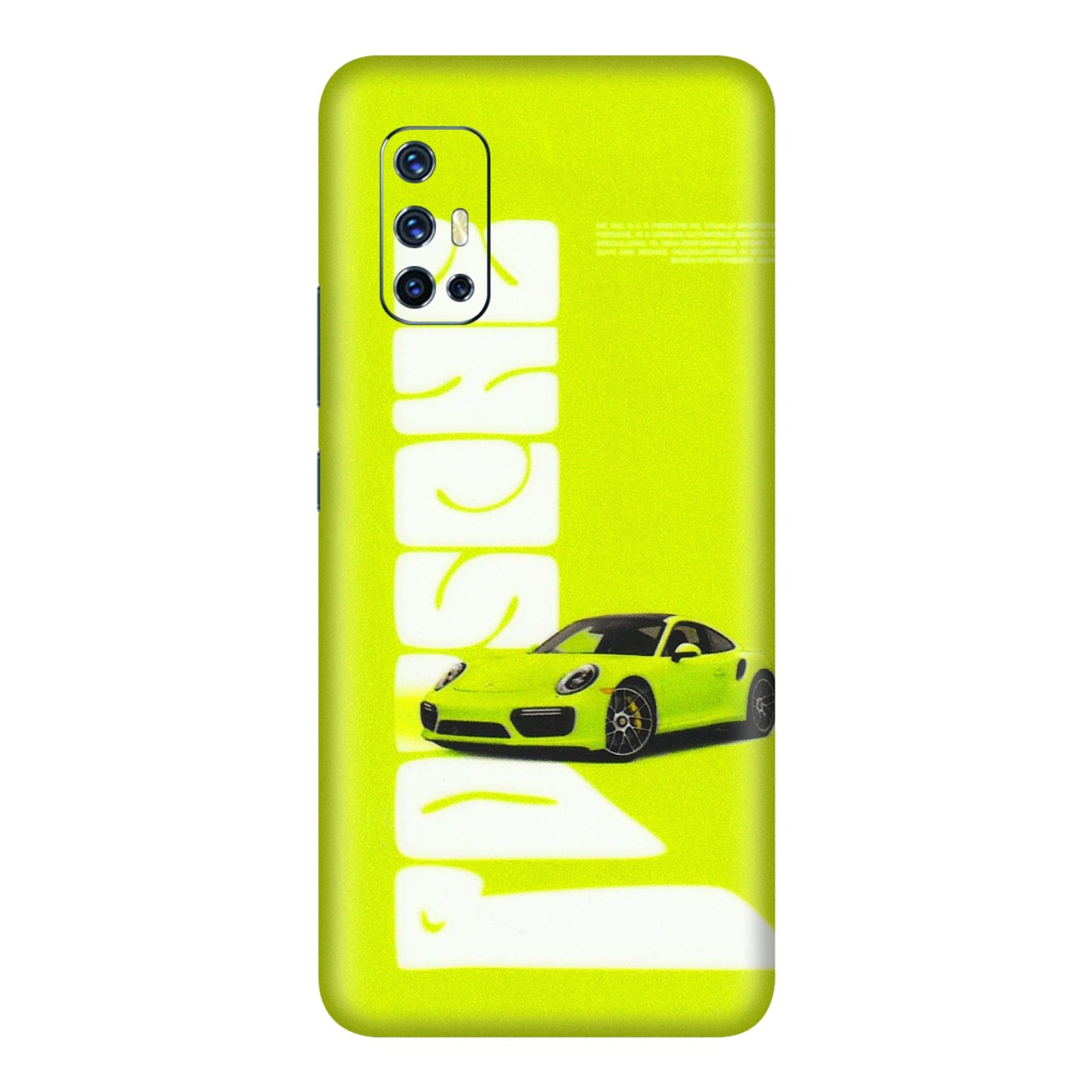 VIVO Z/V/X/T/U/S Series Phone Skins (All Models) - Lime Green Porche - 3D Embossed Finish (L-30) Vivo V17