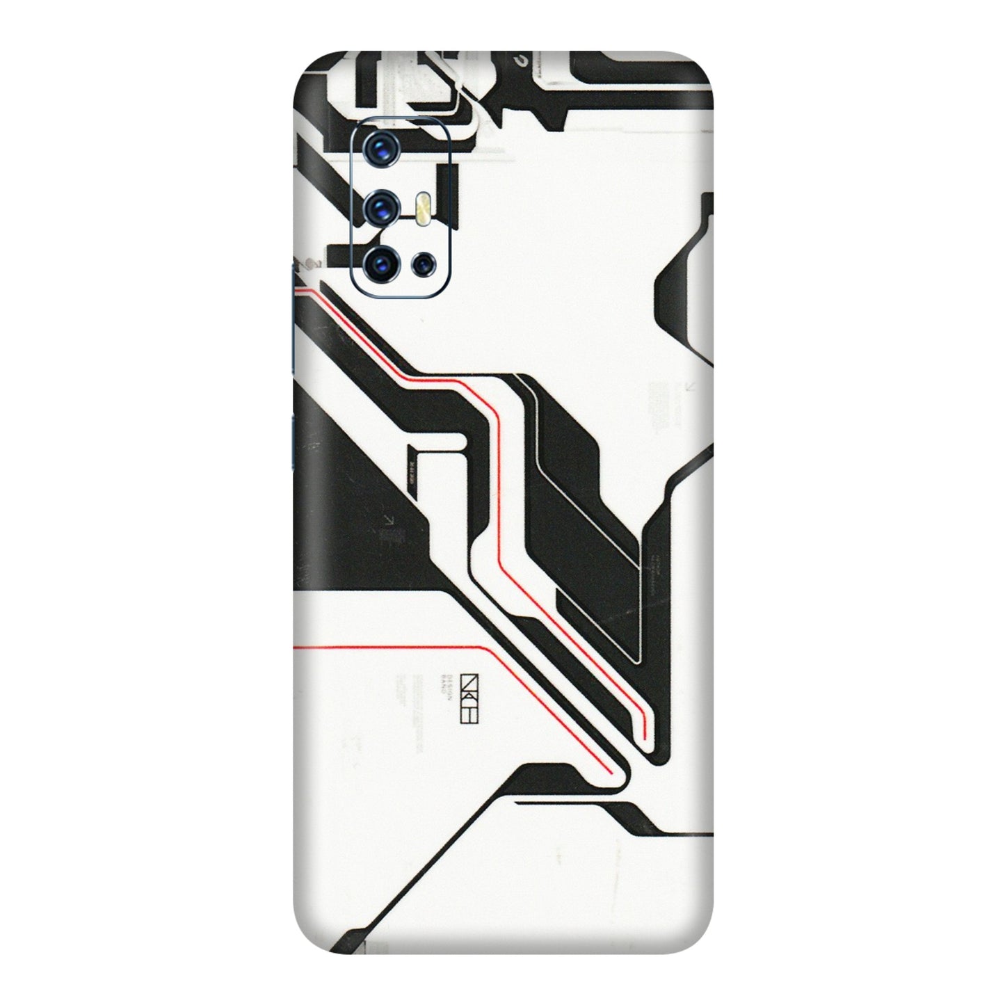 VIVO Z/V/X/T/U/S Series Phone Skins (All Models) - White Techy Logo - 3D Embossed Finish (L-312) Vivo V17