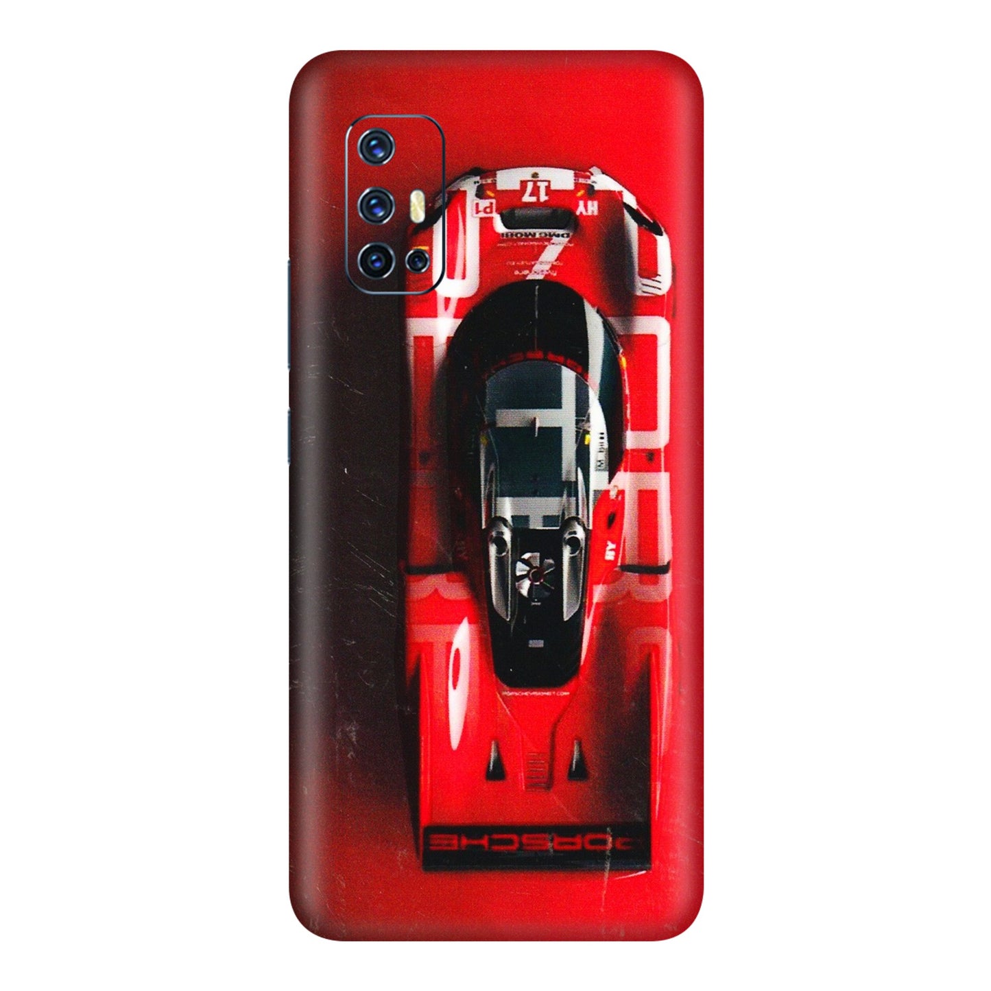 VIVO Z/V/X/T/U/S Series Phone Skins (All Models) - Red Porsche Car Logo - 3D Embossed Finish (L-315) Vivo V17