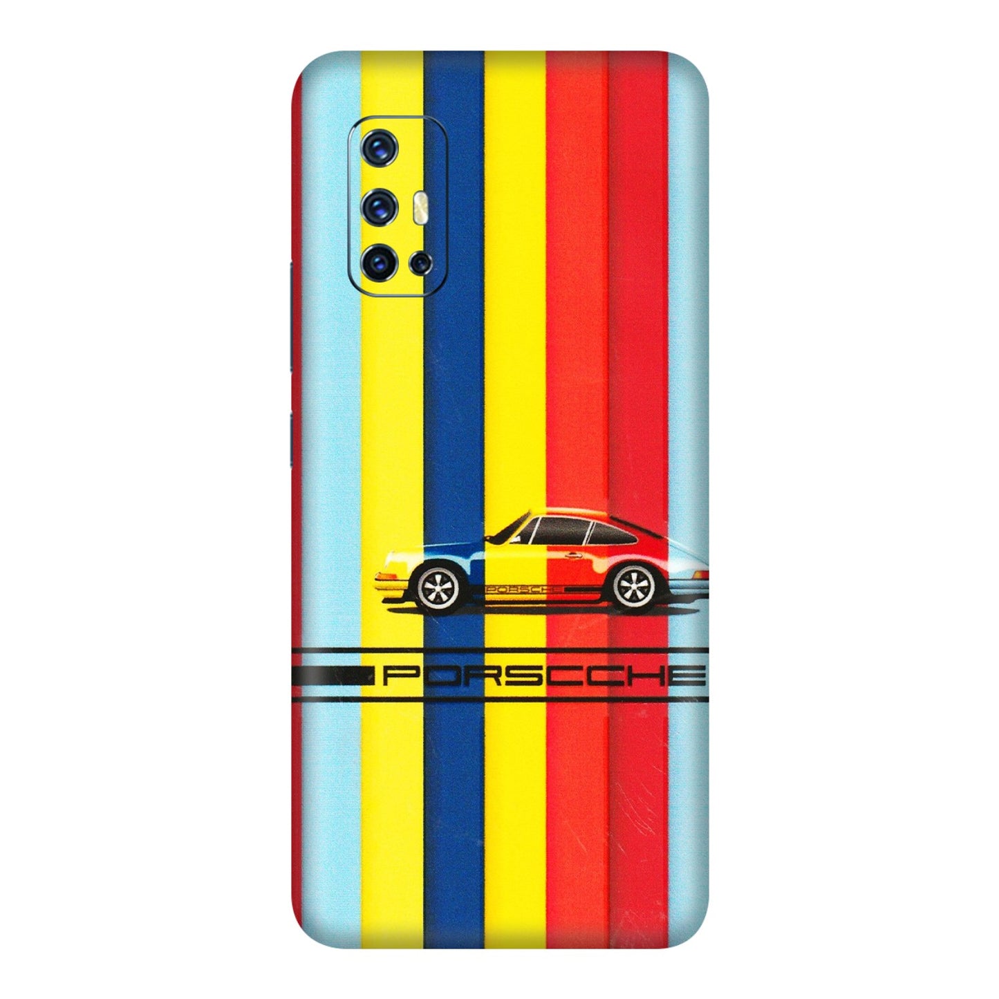 VIVO Z/V/X/T/U/S Series Phone Skins (All Models) - Multicolour Porche - 3D Embossed Finish (L-39) Vivo V17