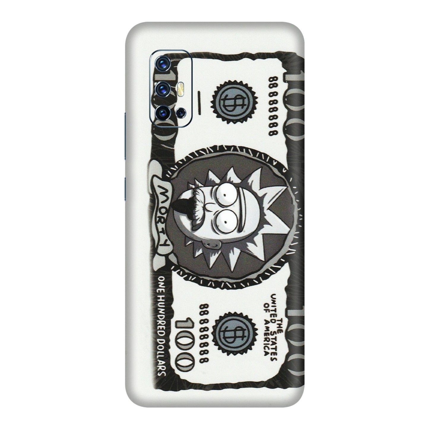 VIVO Z/V/X/T/U/S Series Phone Skins (All Models) - Rick And Morty Hundred Dollar Anime - Matte Finish (M-161) Vivo V17