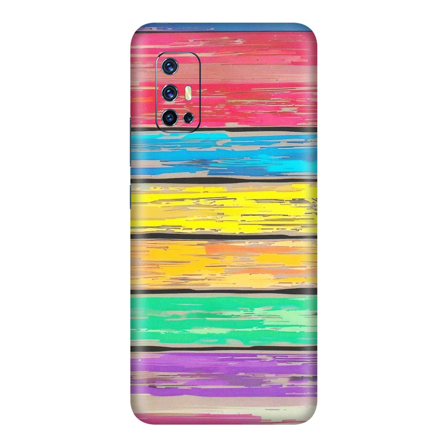 VIVO Z/V/X/T/U/S Series Phone Skins (All Models) - Multi Colour Wooden Wall - Matte Finish (M-96) Vivo V17