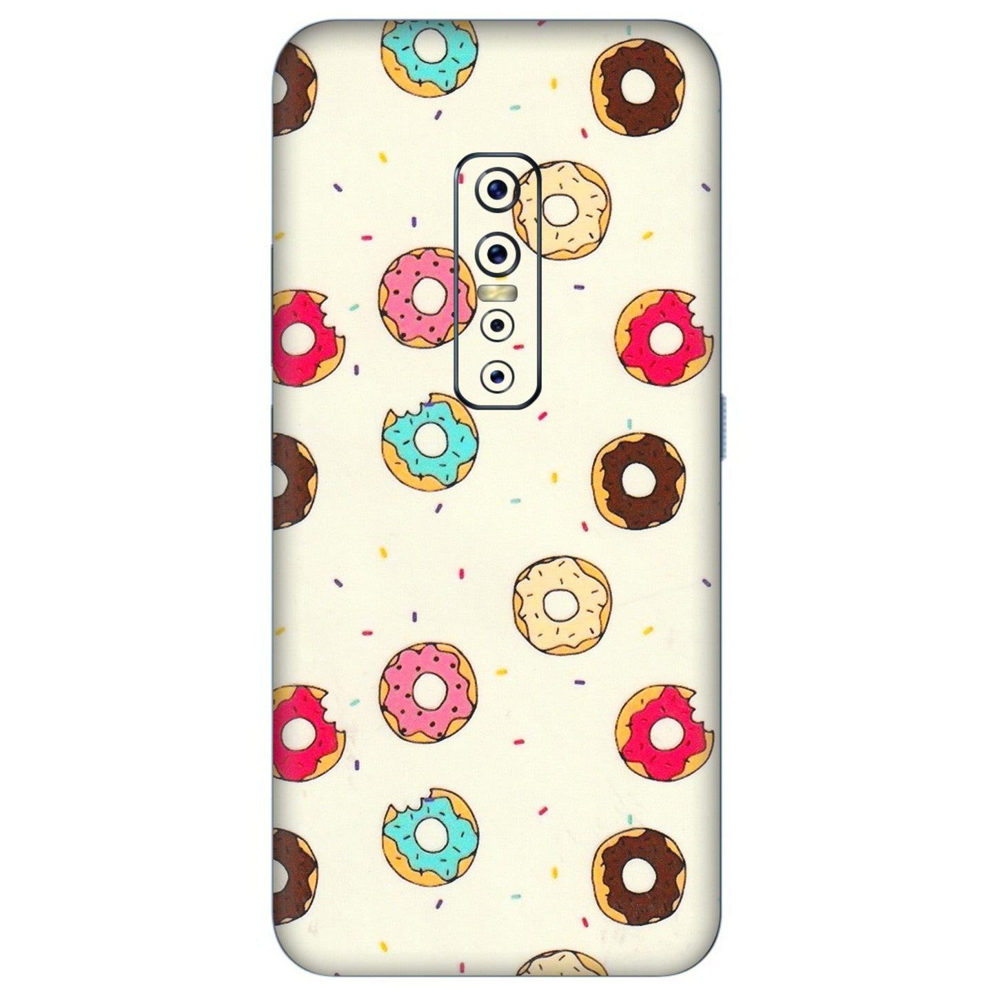 VIVO Z/V/X/T/U/S Series Phone Skins (All Models) - Mini Donuts Doodle Art - 3D Embossed Finish (L-122) Vivo V17 Pro