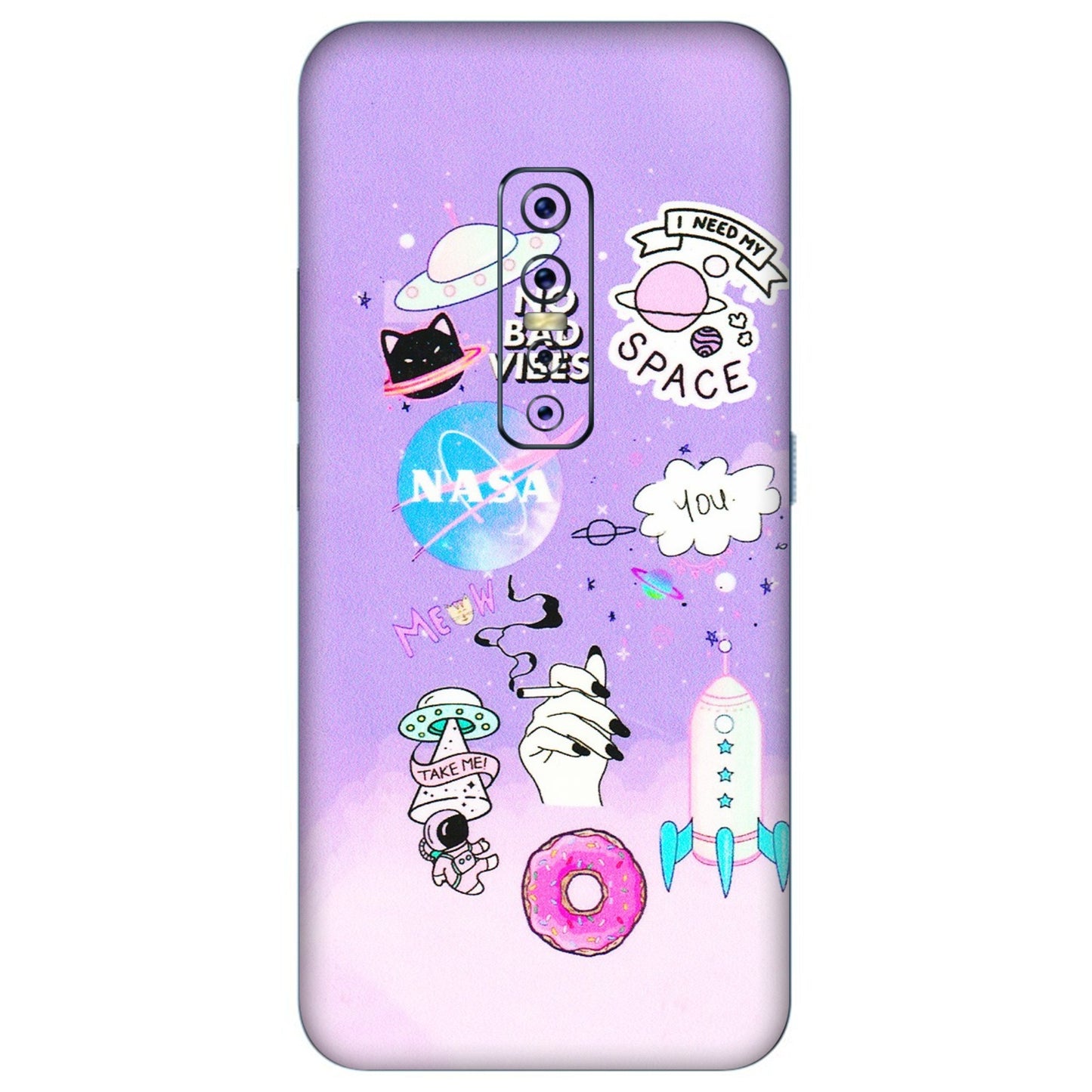VIVO Z/V/X/T/U/S Series Phone Skins (All Models) - I Need My Nasa Skin - 3D Embossed Finish (L-149) Vivo V17 Pro