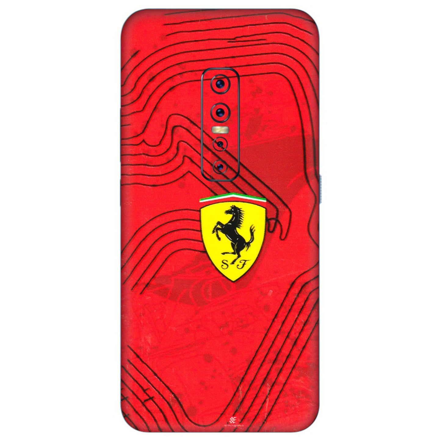 VIVO Z/V/X/T/U/S Series Phone Skins (All Models) - Red Ferrari Logo Stylish - 3D Embossed Finish (L-238) Vivo V17 Pro