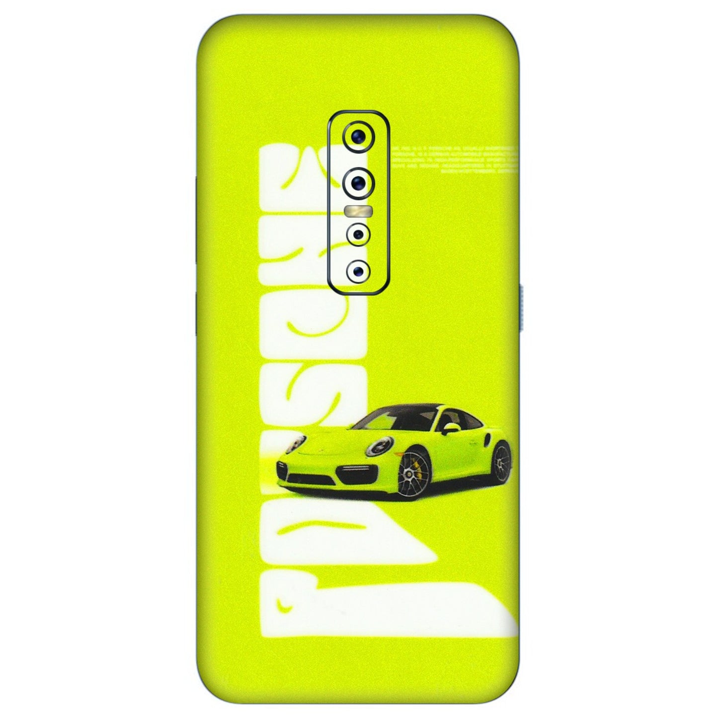VIVO Z/V/X/T/U/S Series Phone Skins (All Models) - Lime Green Porche - 3D Embossed Finish (L-30) Vivo V17 Pro