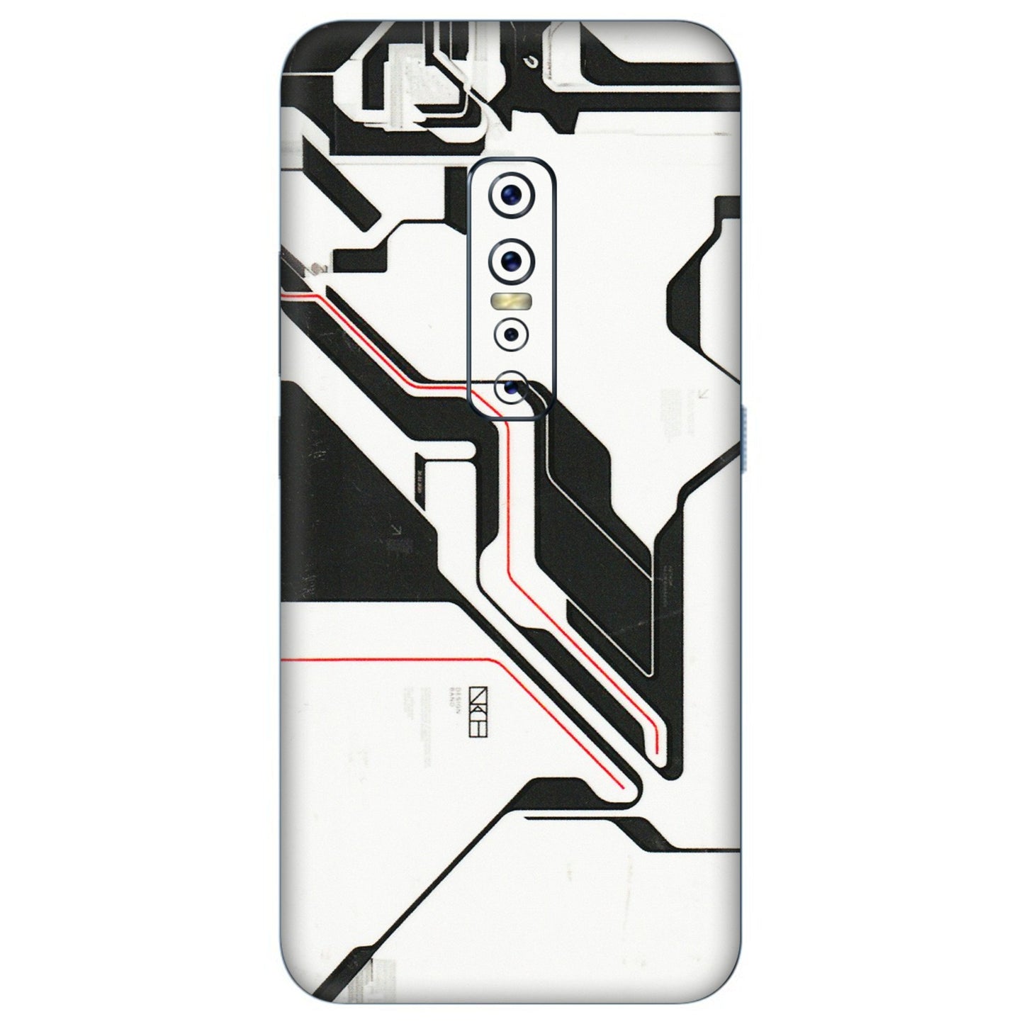 VIVO Z/V/X/T/U/S Series Phone Skins (All Models) - White Techy Logo - 3D Embossed Finish (L-312) Vivo V17 Pro