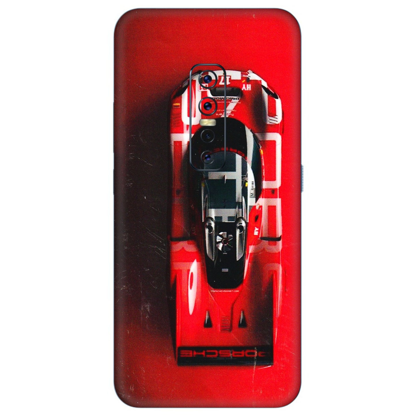 VIVO Z/V/X/T/U/S Series Phone Skins (All Models) - Red Porsche Car Logo - 3D Embossed Finish (L-315) Vivo V17 Pro