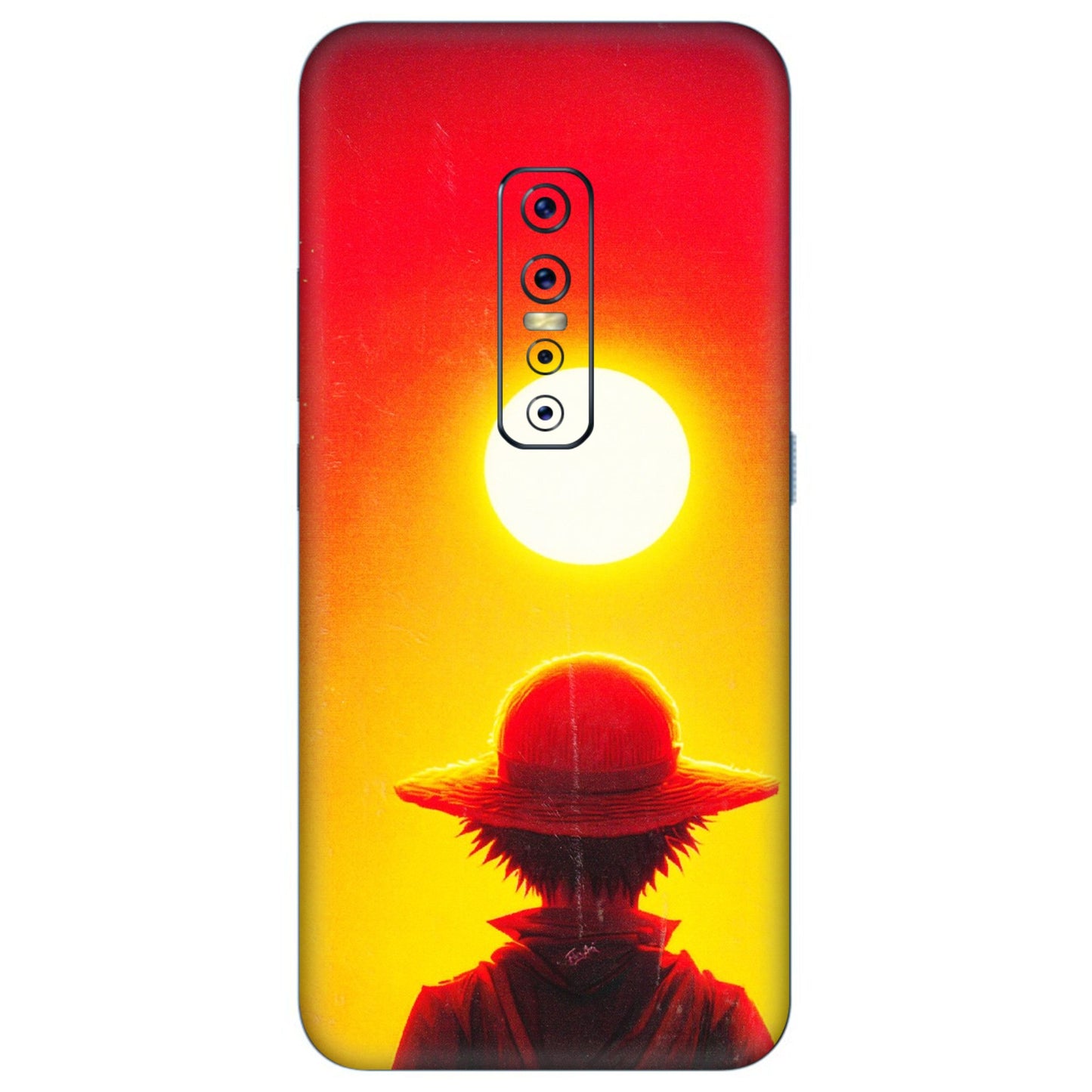 VIVO Z/V/X/T/U/S Series Phone Skins (All Models) - Cool Sunset With Monkey D.Luffy Anime - 3D Embossed Finish (L-329) Vivo V17 Pro