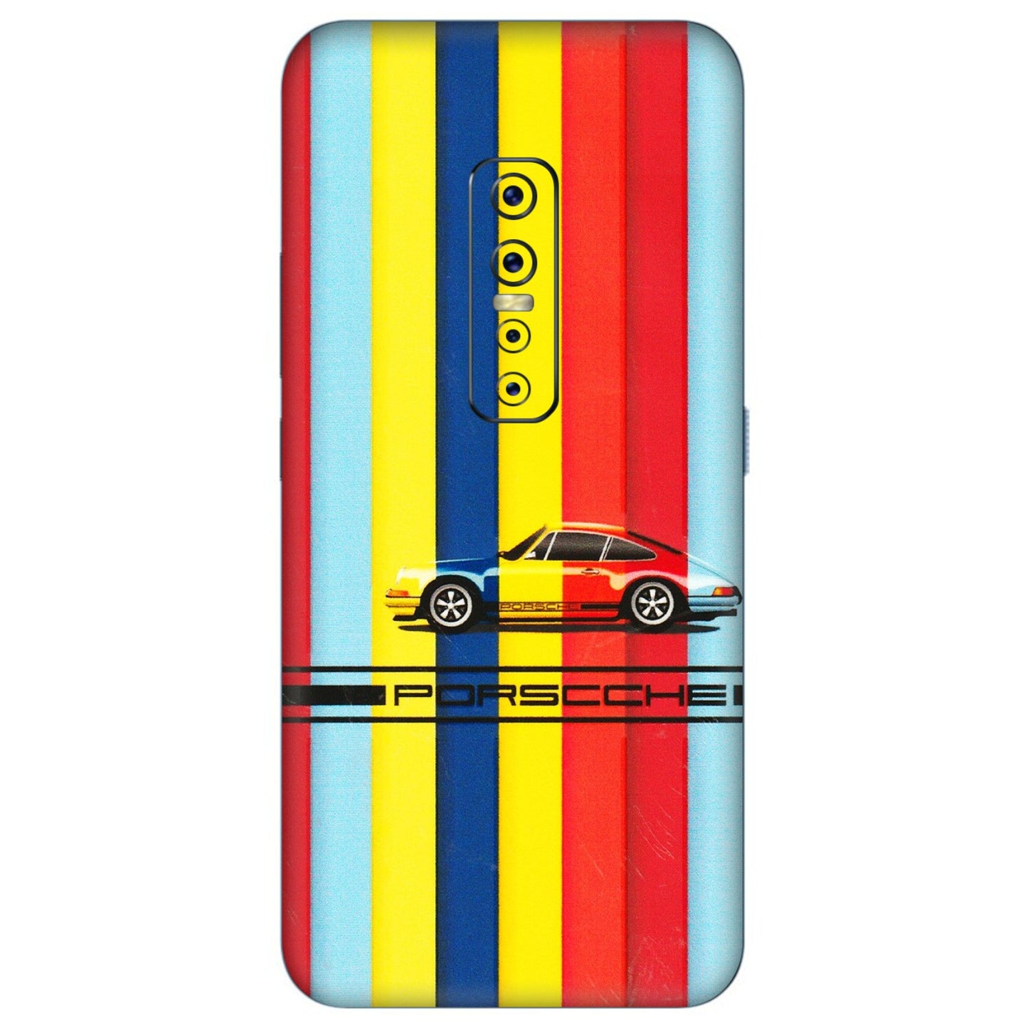 VIVO Z/V/X/T/U/S Series Phone Skins (All Models) - Multicolour Porche - 3D Embossed Finish (L-39) Vivo V17 Pro