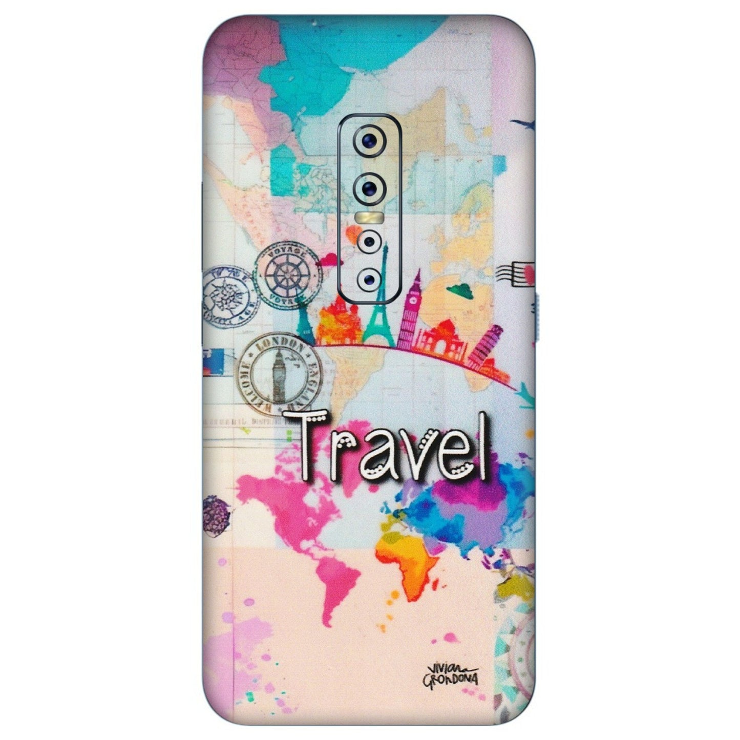 VIVO Z/V/X/T/U/S Series Phone Skins (All Models) - Travel The Wonders - Matte Finish (M-108) Vivo V17 Pro