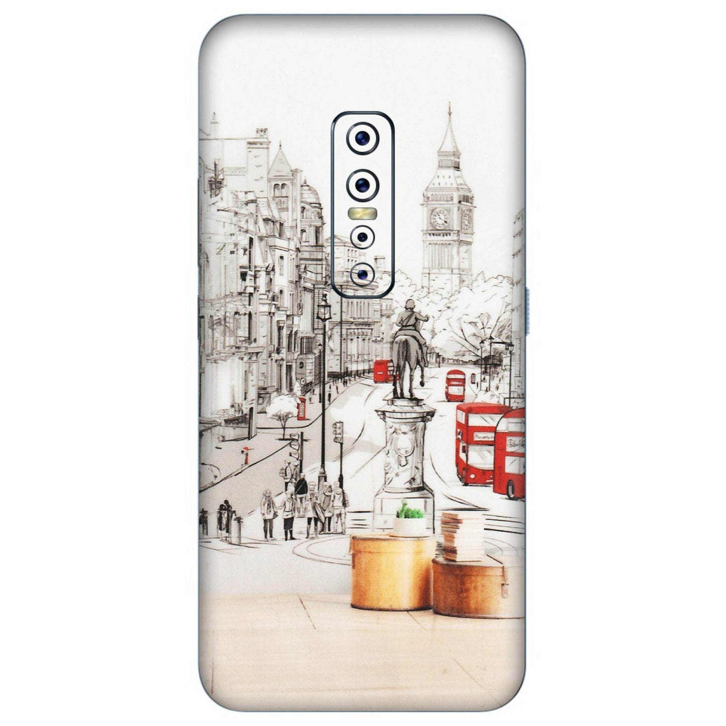 VIVO Z/V/X/T/U/S Series Phone Skins (All Models) - London Street - Transparent Finish (T-02) Vivo V17 Pro