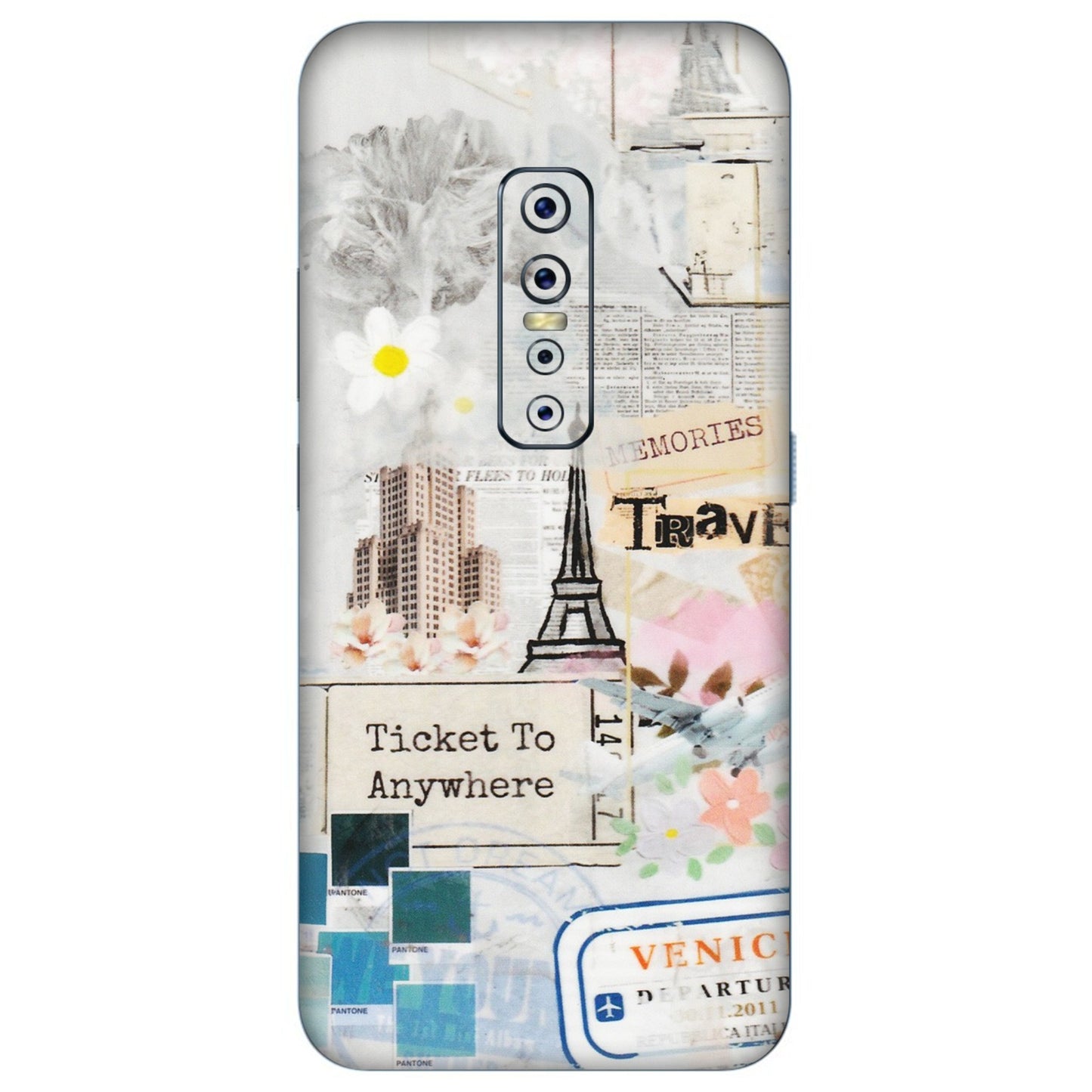 VIVO Z/V/X/T/U/S Series Phone Skins (All Models) - Travel Memories - Transparent Finish (T-09) Vivo V17 Pro