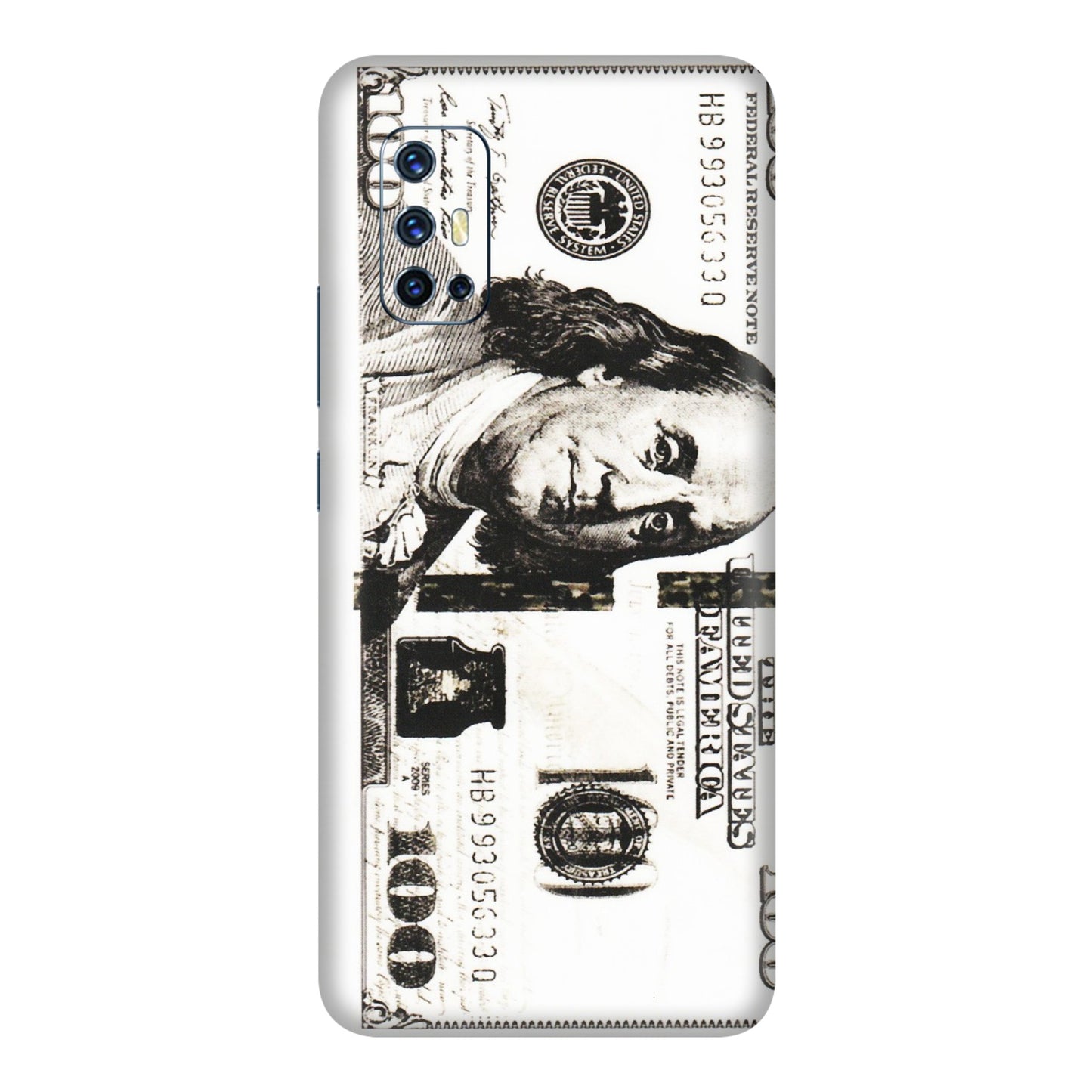 VIVO Z/V/X/T/U/S Series Phone Skins (All Models) - 100 Dollar Currency - Transparent Finish (T-01) Vivo V17