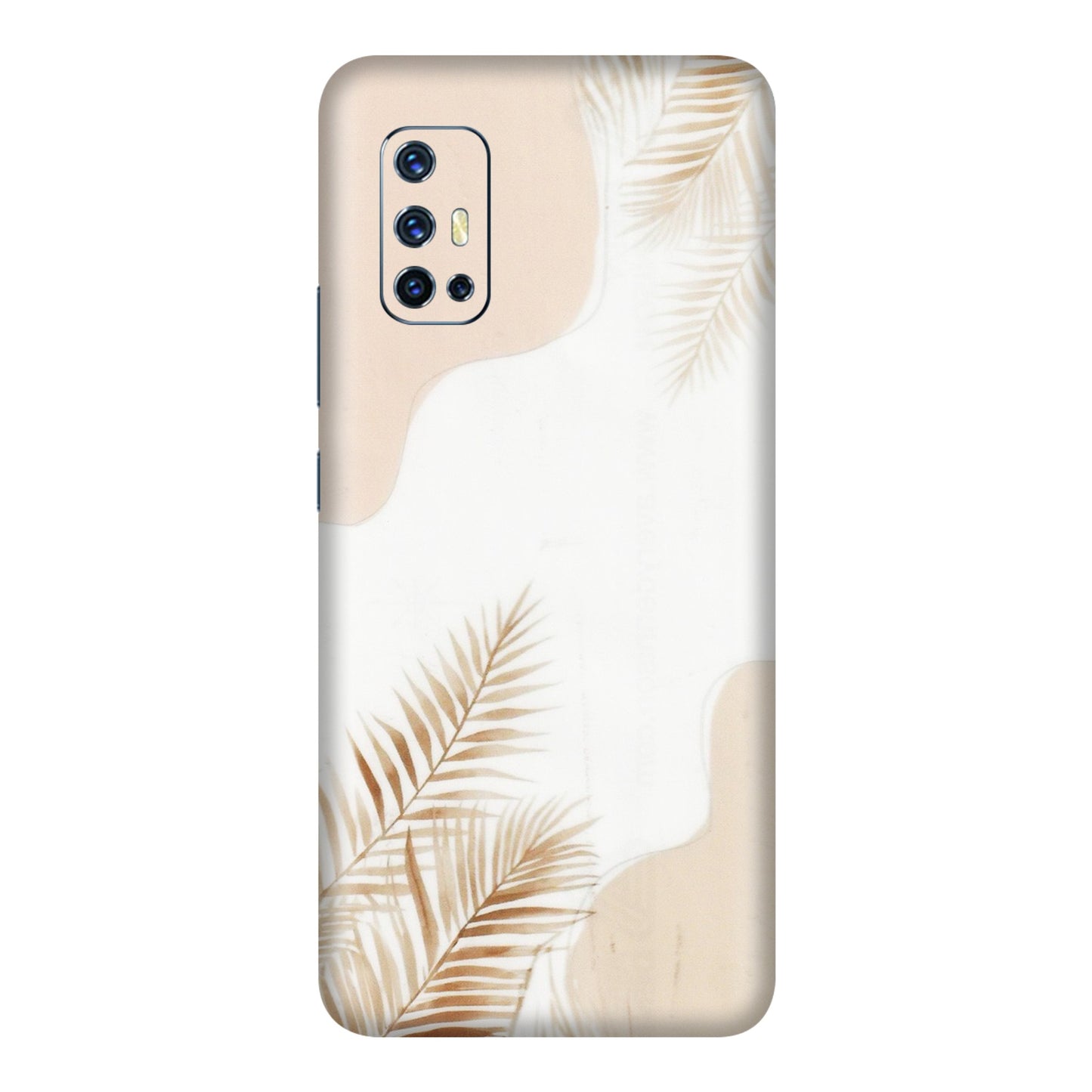 VIVO Z/V/X/T/U/S Series Phone Skins (All Models) - Gold Petals Abstract - Transparent Finish (T-08) Vivo V17