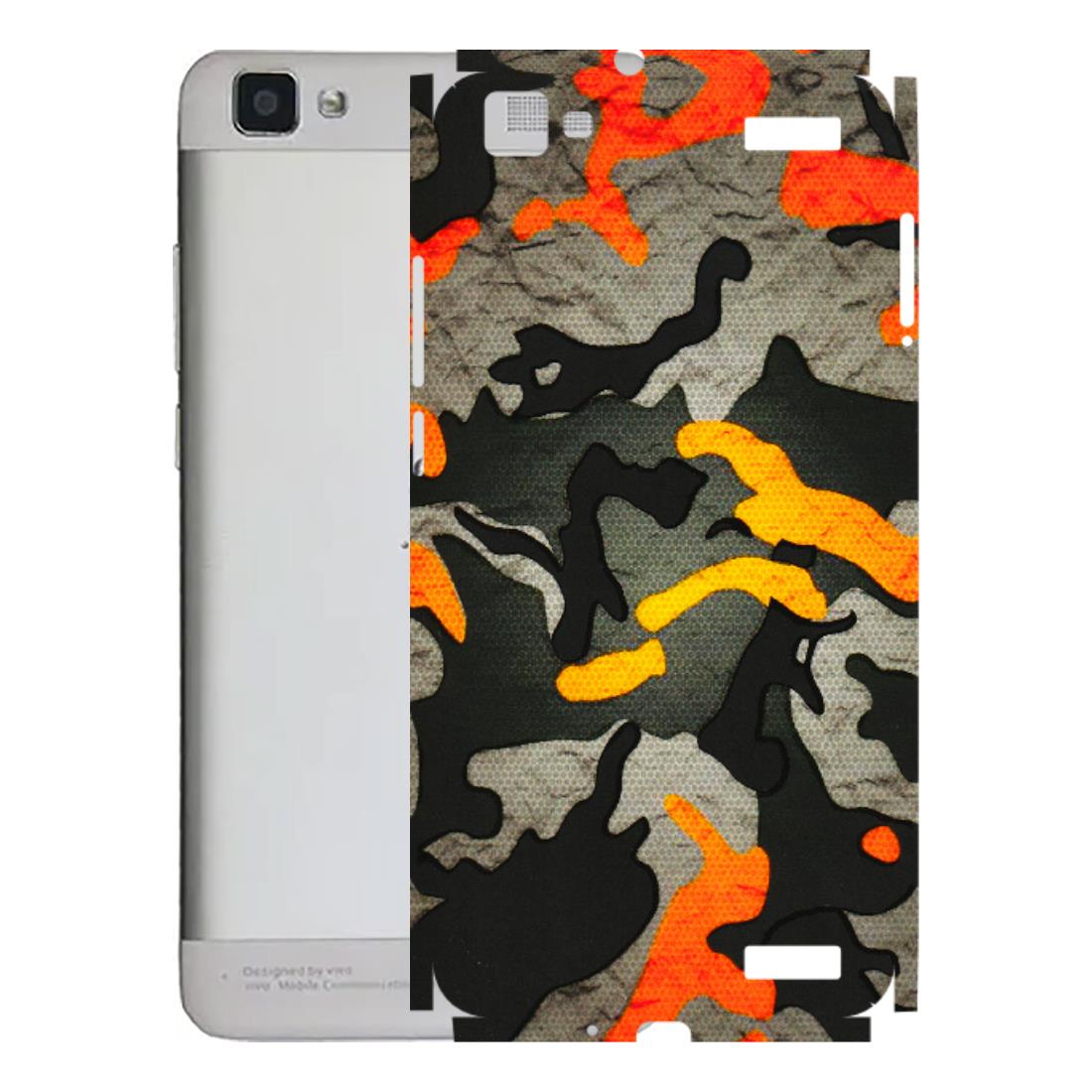 VIVO Z/V/X/T/U/S Series Phone Skins (All Models) - Orange Camouflage - 3D Embossed Finish (L-204) Vivo V1 Max